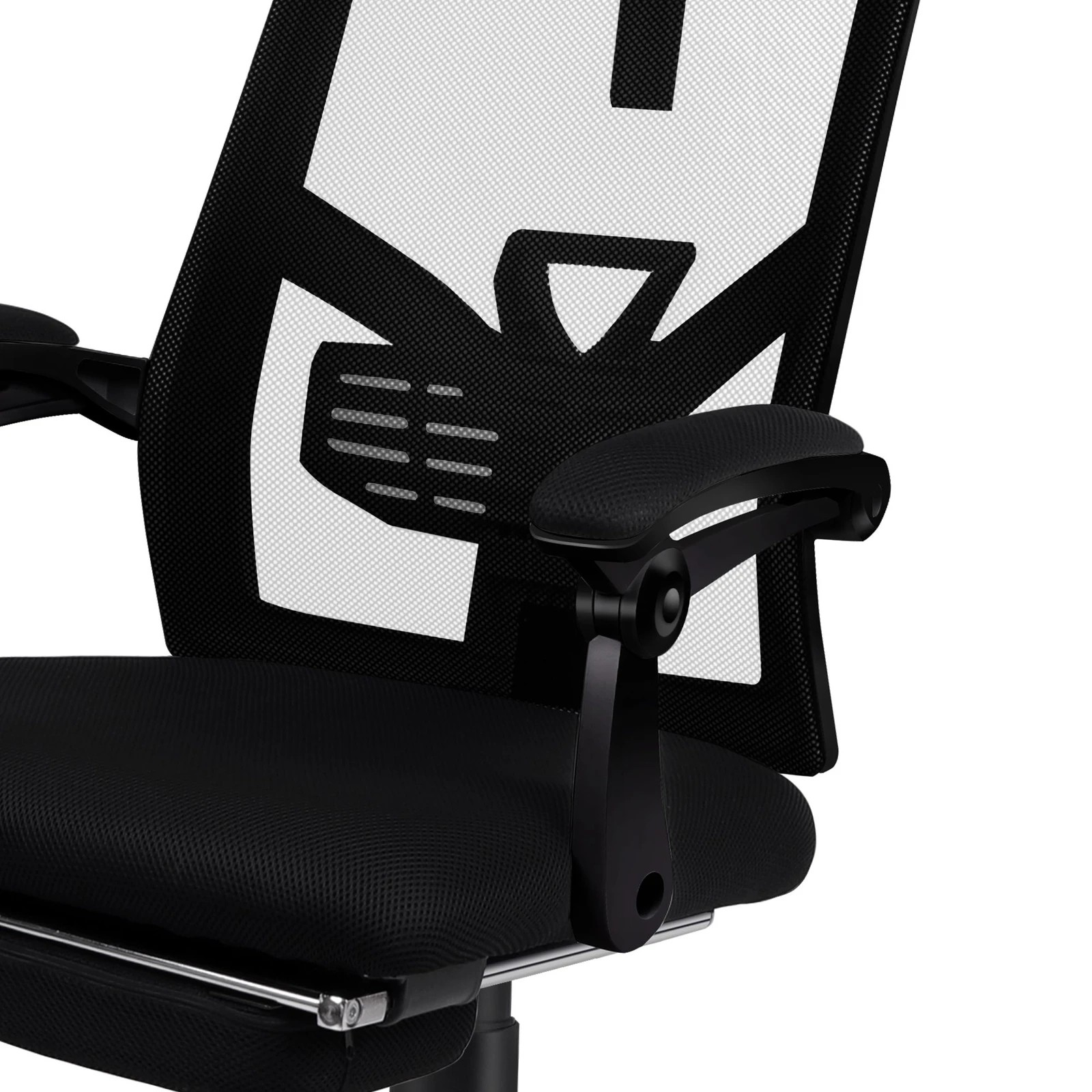 6 Alfordson Mesh Office Chair Gaming Executive Fabric Seat Racing Footrest Recline - Black, 6 of 10