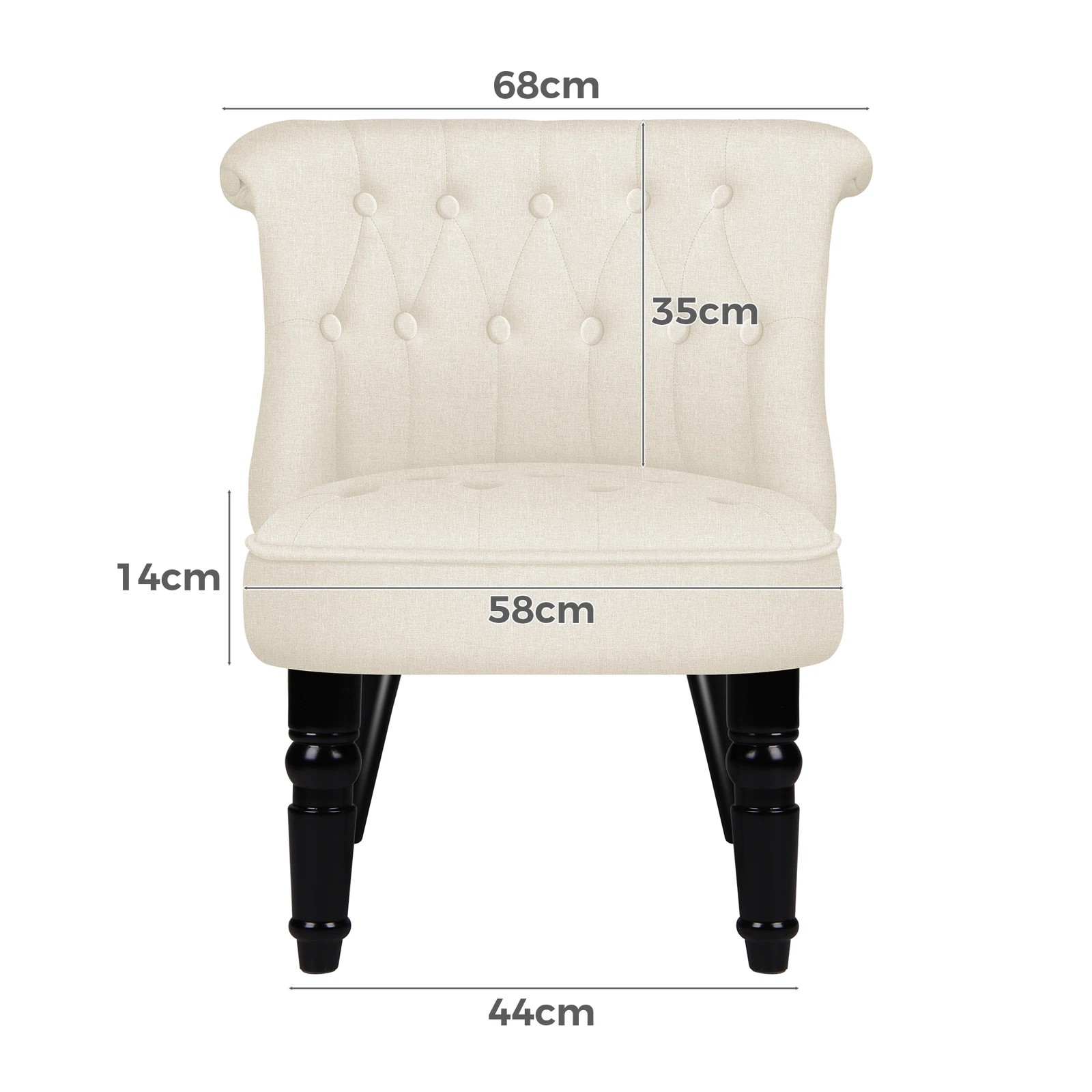 6 Alfordson Armchair Tufted Lounge Chair Wingback Accent Chair Fabric Sofa - Beige, 6 of 9