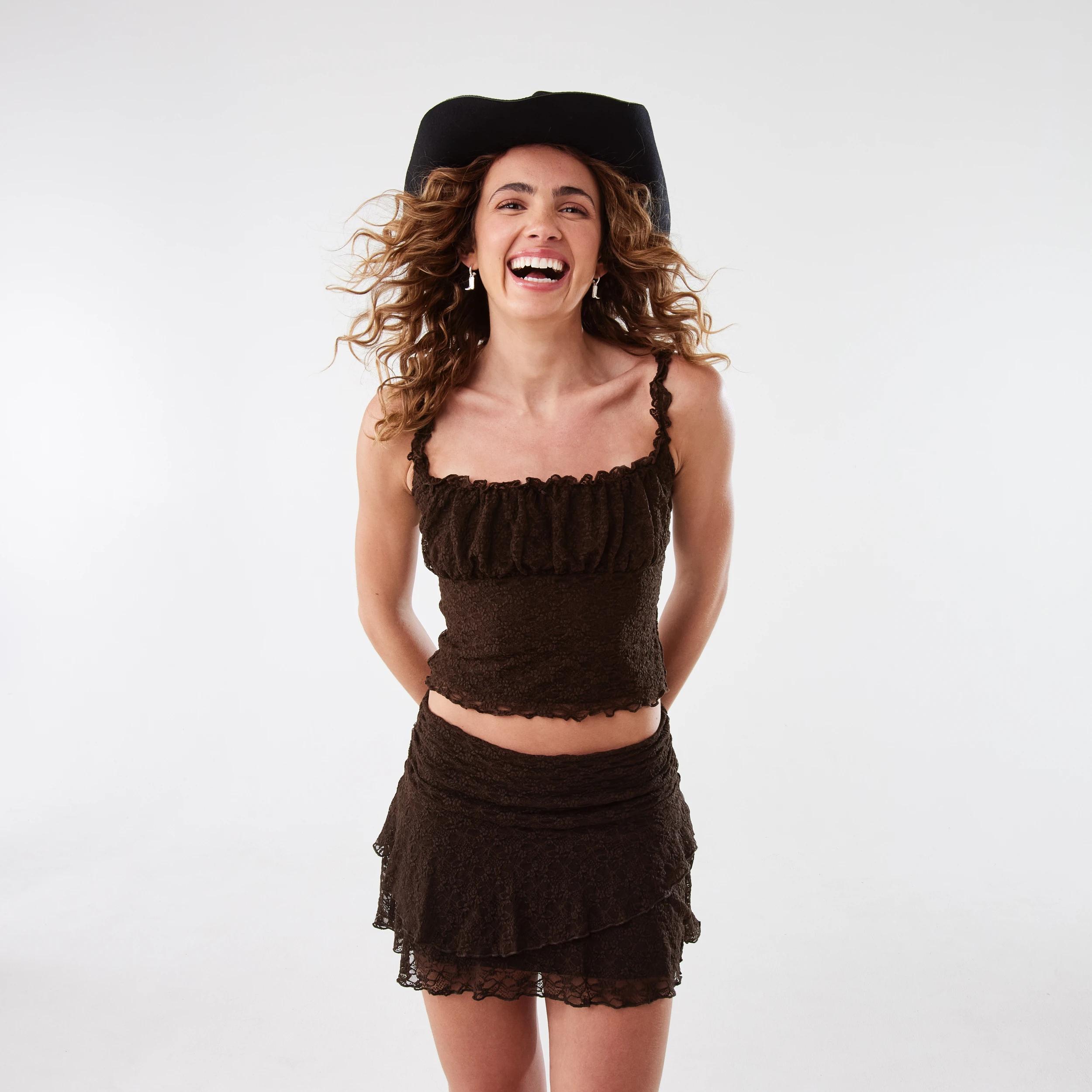 8 Lace Rara Mini Skirt Melt Brown, 8 of 9