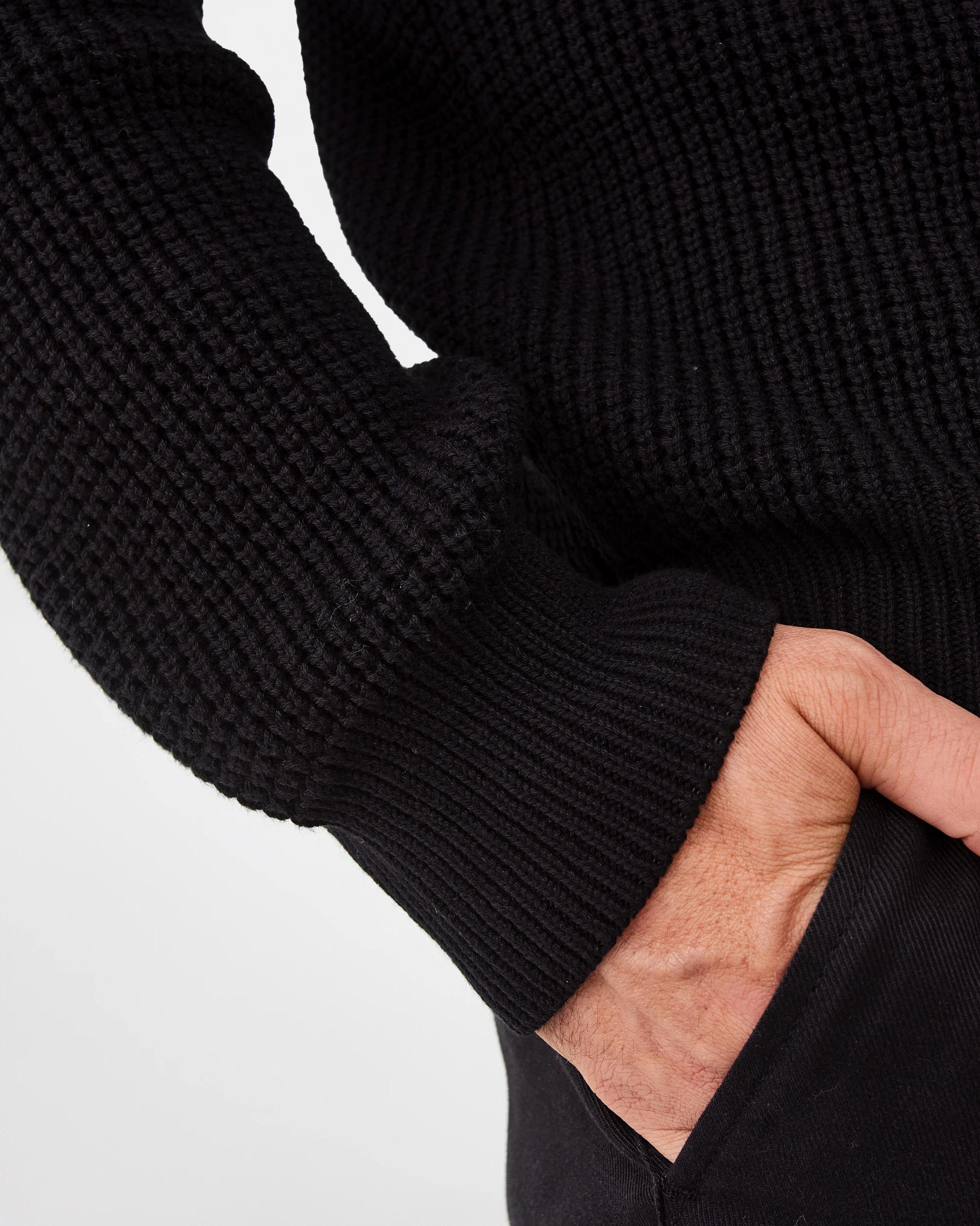 7 Waffle Knit Jumper Black, 7 of 7