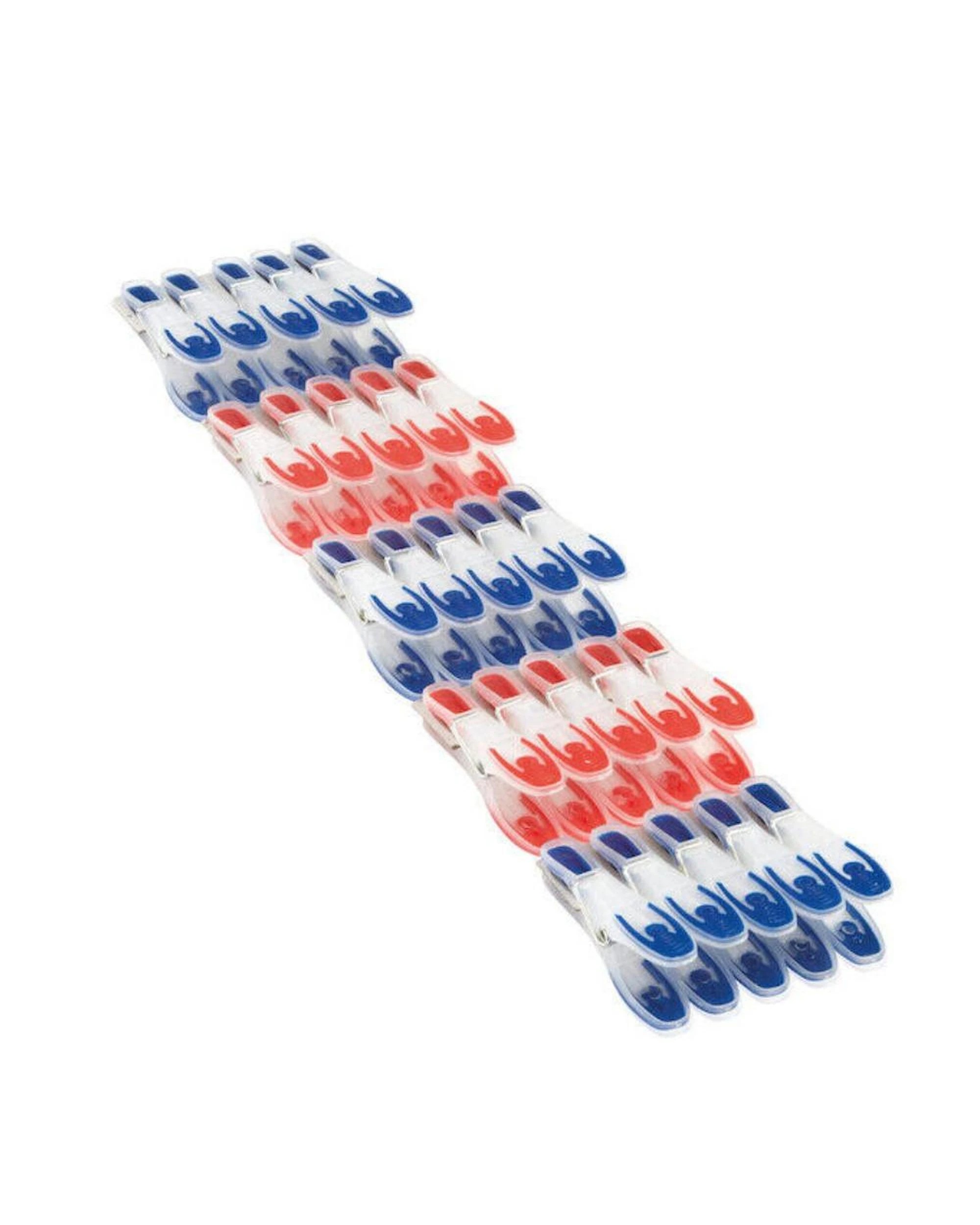 2 Leifheit Laundry Pegs 50 Piece  Soft Clipping Wide Handle Set Blue  Red  2 x 25pc, 2 of 4