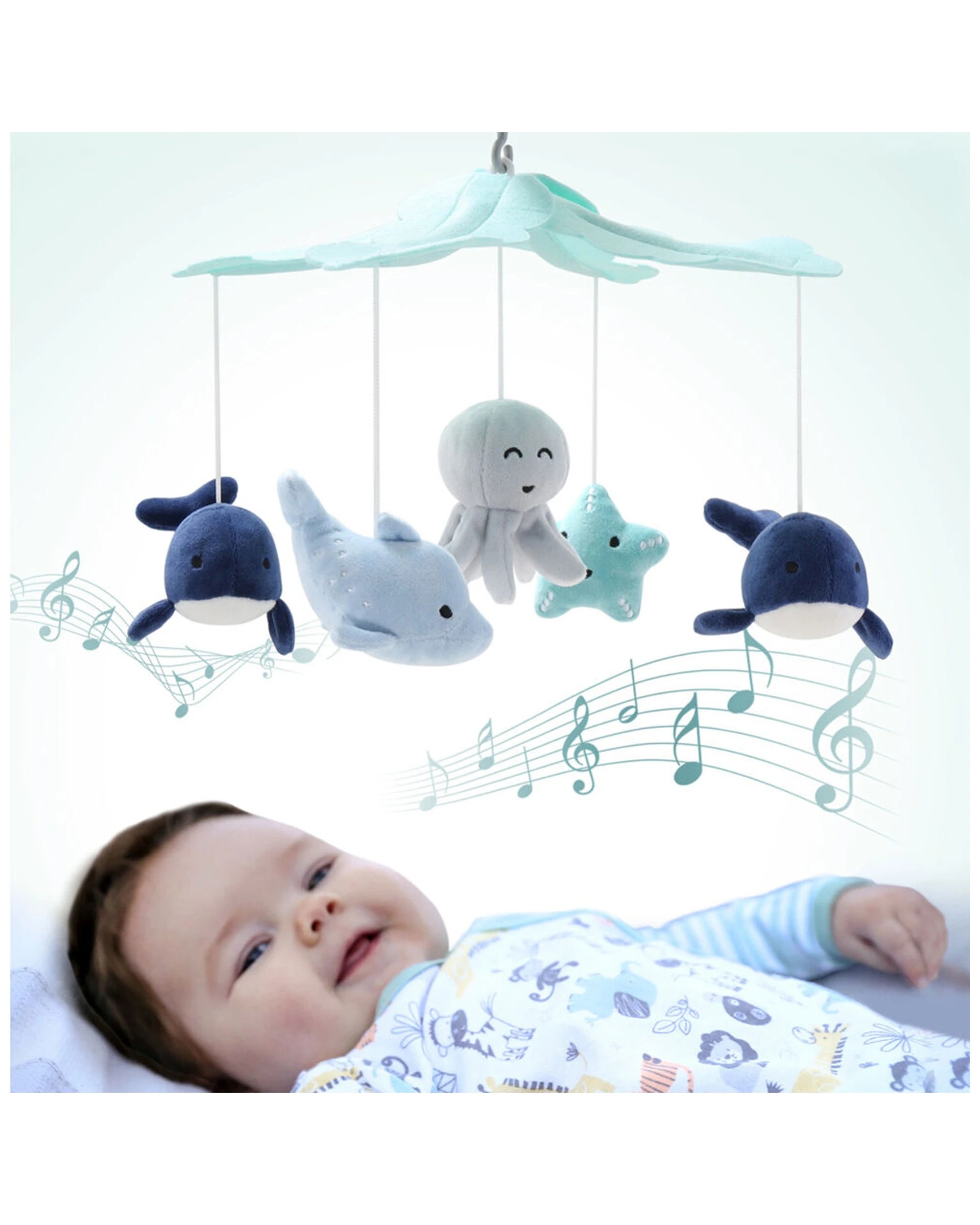 2 The Peanutshell Baby/infant Musical Crib Mobile Sealife 0y+
 - Blue, 2 of 3