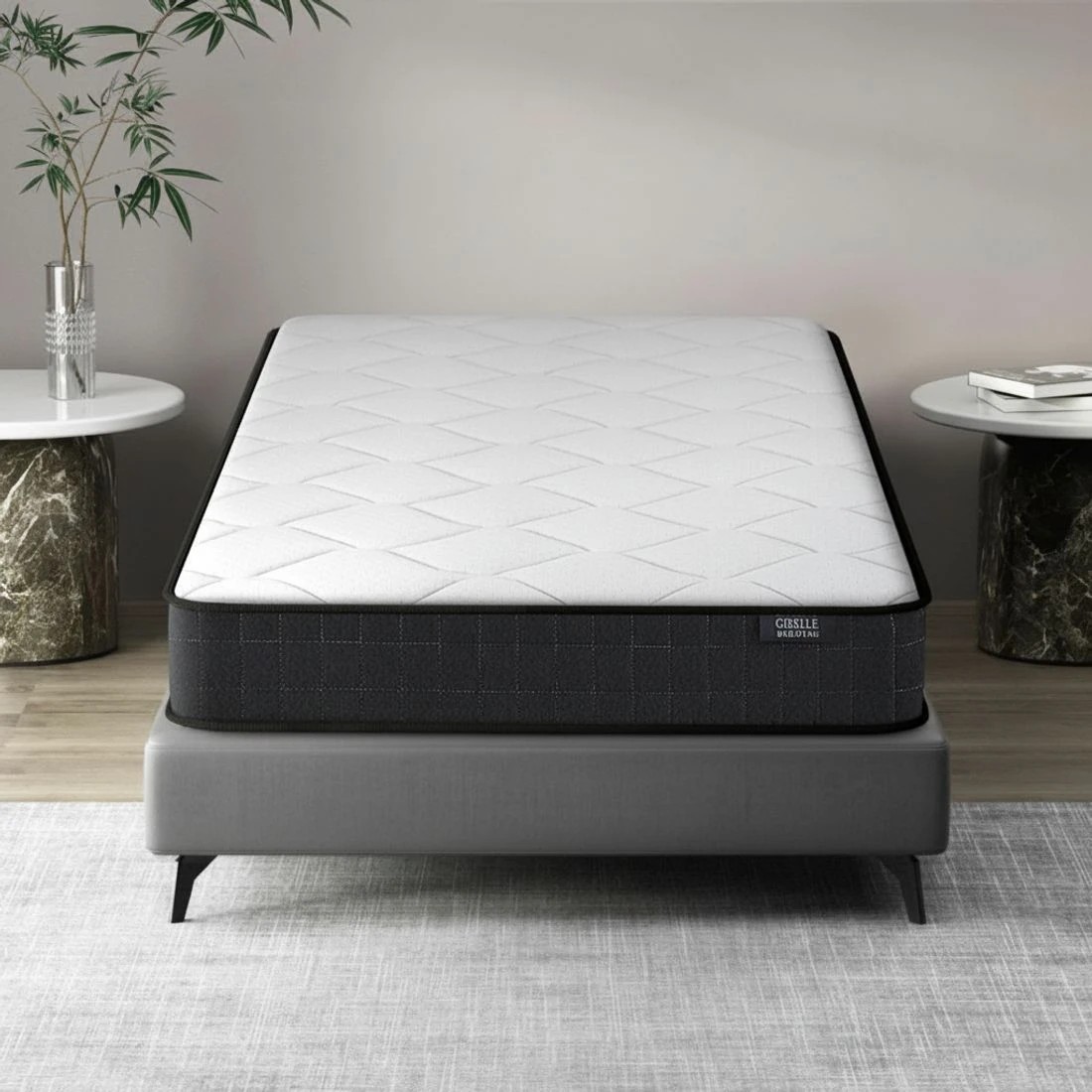 1 Giselle Bedding 16cm Mattress Medium Firm King Single Comfort Support Breathable Pressure Relief Hypoallergenic - Grey, 1 of 7