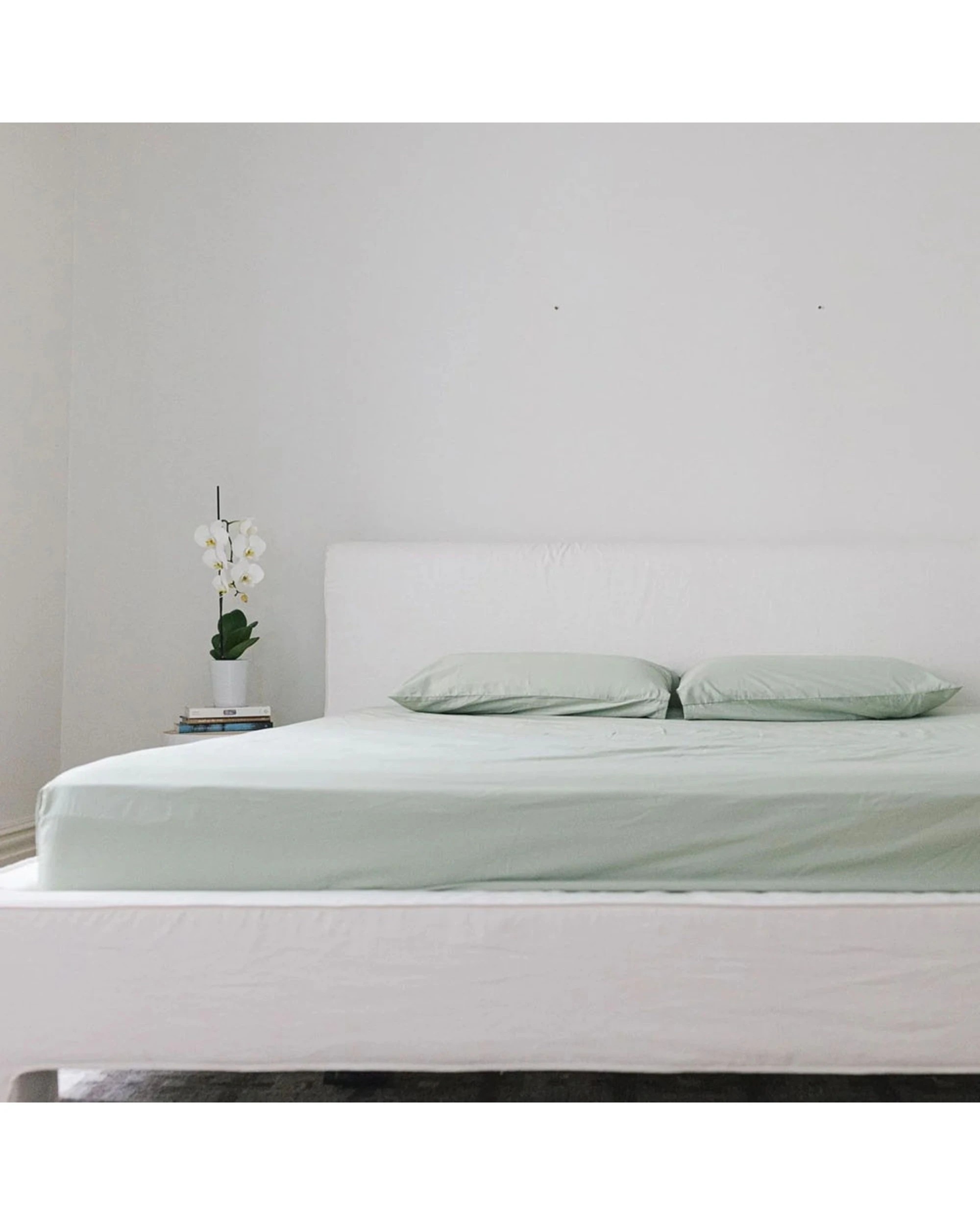 1 Bulbul Home Fitted Sheet & Pillowcase Bedding Set Desert Sage 375TC - Queen Bed - Green, 1 of 5
