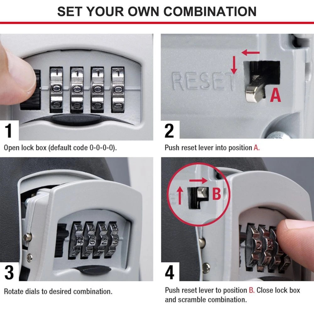 5 Masterlock Medium Combination Wall Mount Key Safe, 5 of 10