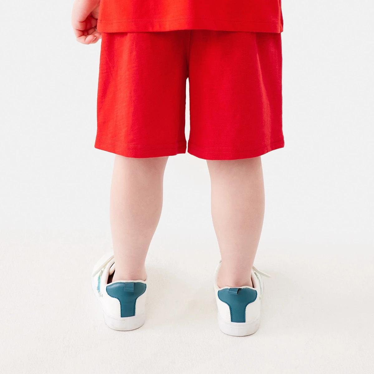 2 Cotton Knit Shorts Flame Red, 2 of 8