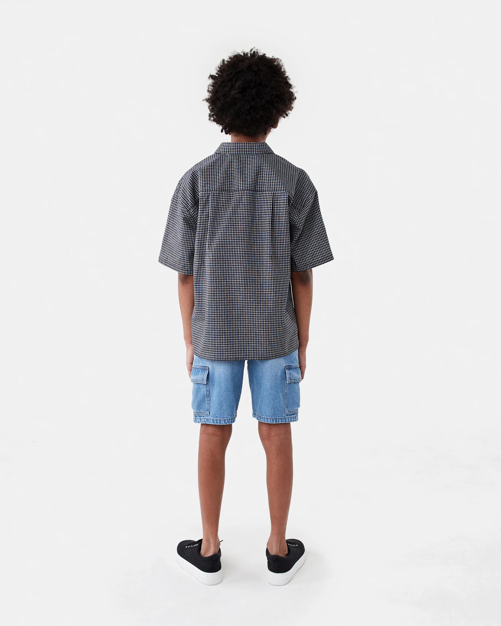 7 Short Sleeve Check Shirt Blacheck, 7 of 7