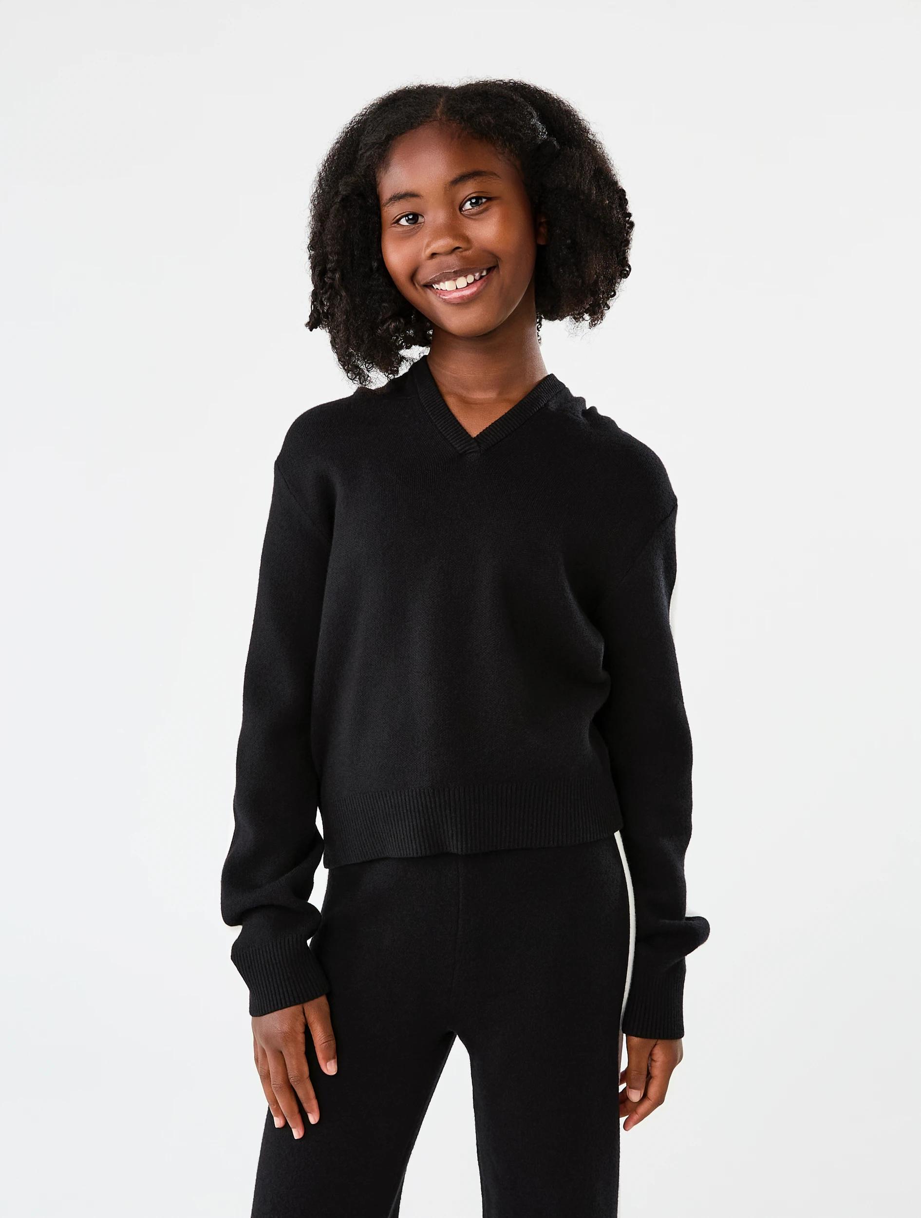 1 Bonded Knit Hoodie Black, 1 of 7