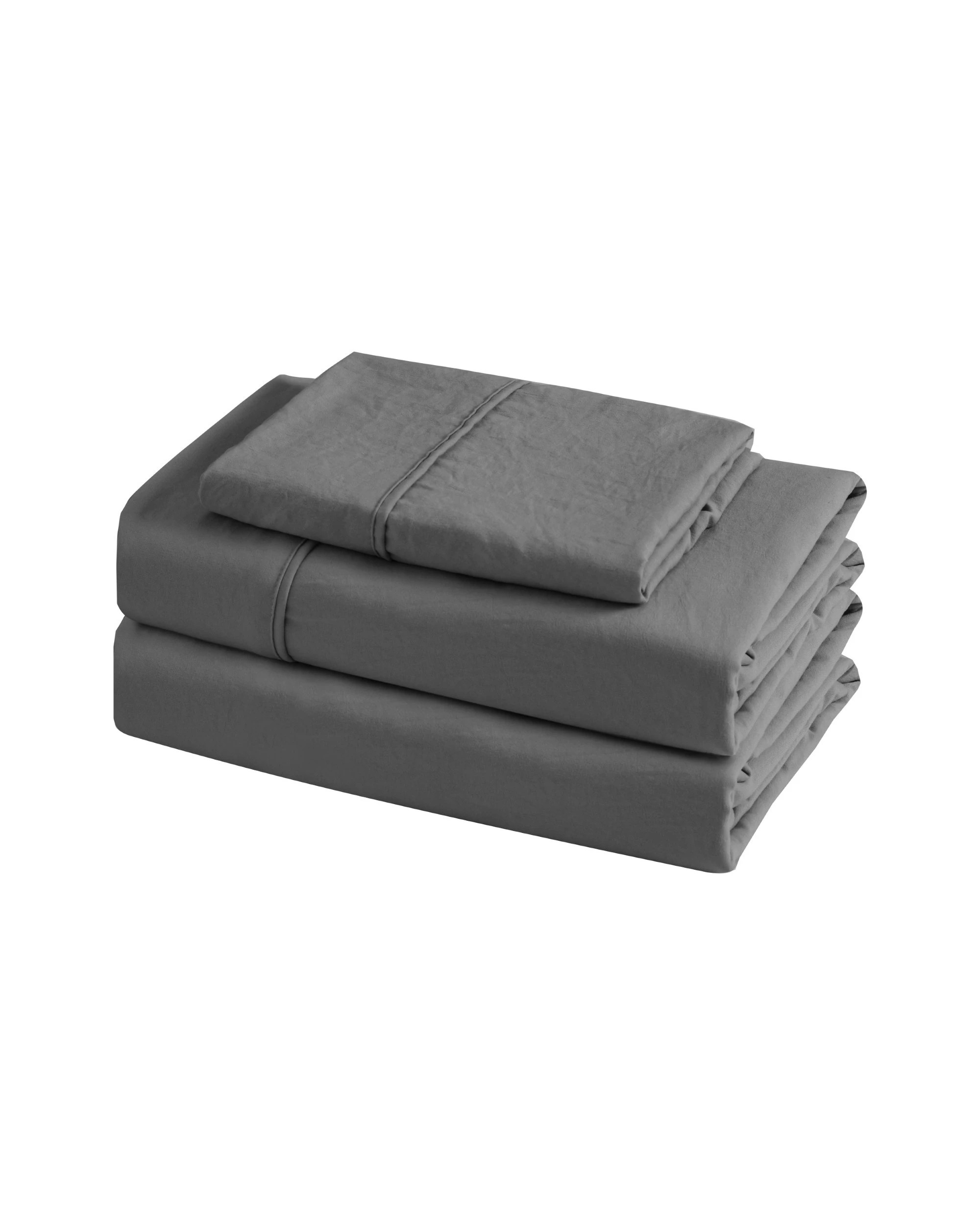 6 Dreamaker Superfine Washed Microfibre Sheet Set - King Single Bed - Charcoal, 6 of 6