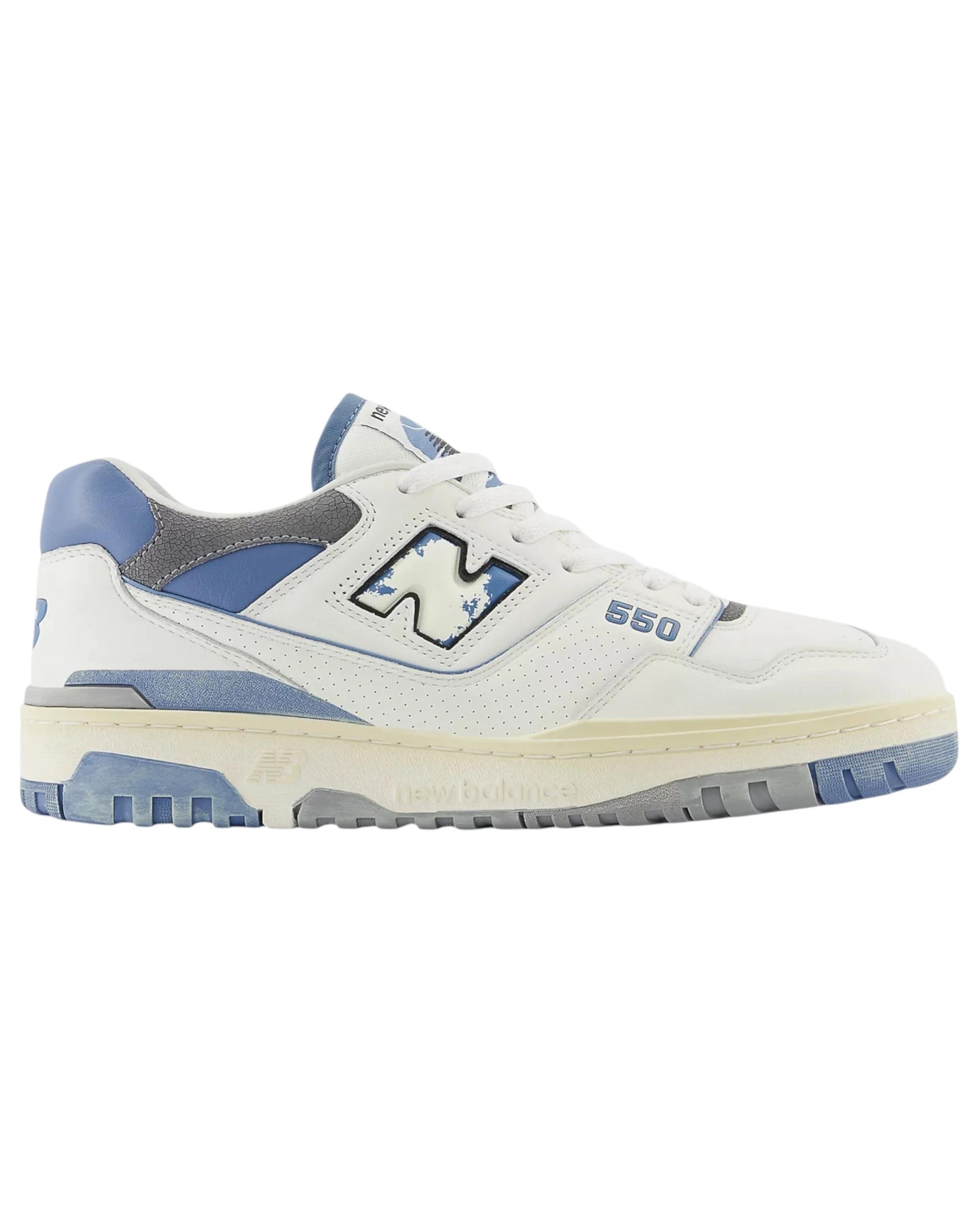 1 New Balance Mens 550 White/ Blue Athletic Shoes WHITE/BLUE, 1 of 6