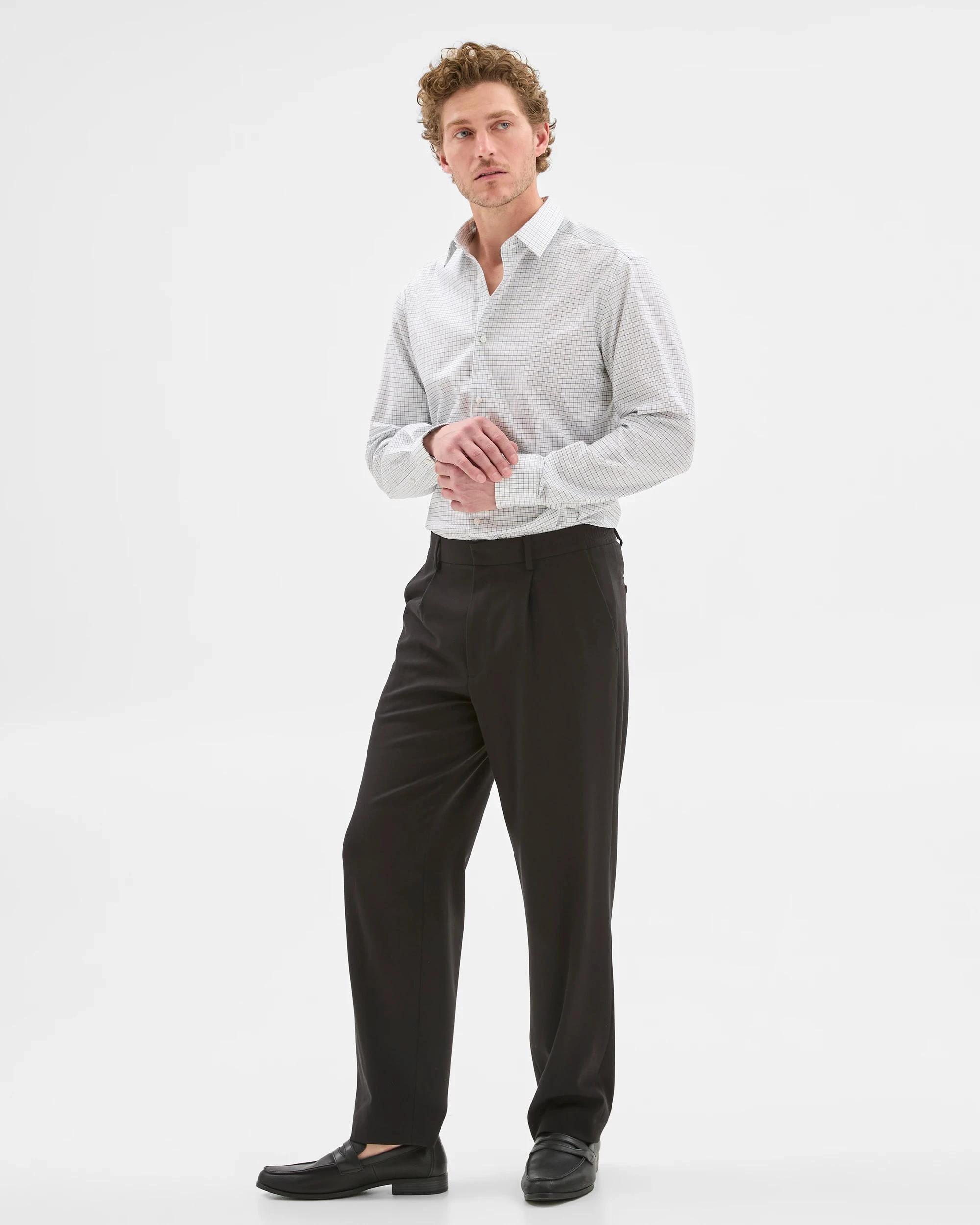 1 Preview Non Iron Long Sleeve Business Shirt CHECK JUNGLE, 1 of 6