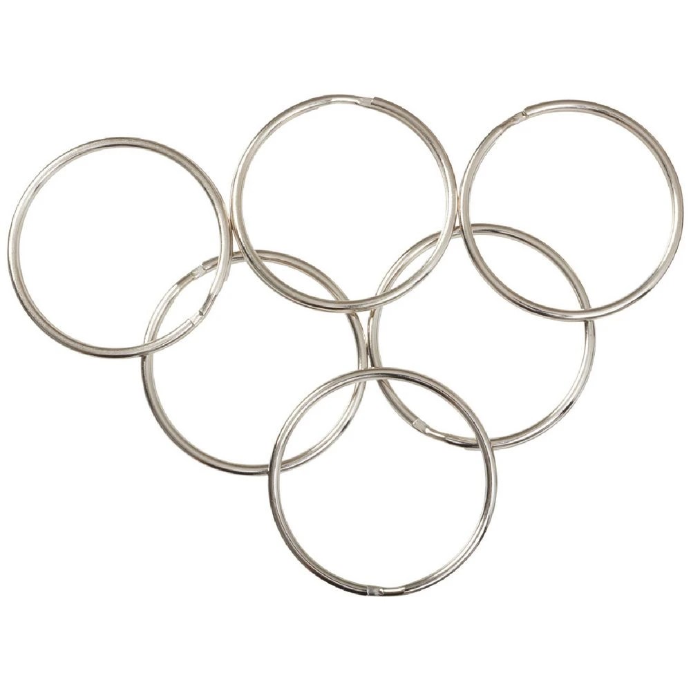 1 J.Burrows Split Key Rings 51mm Silver 10 Pack, 1 of 2