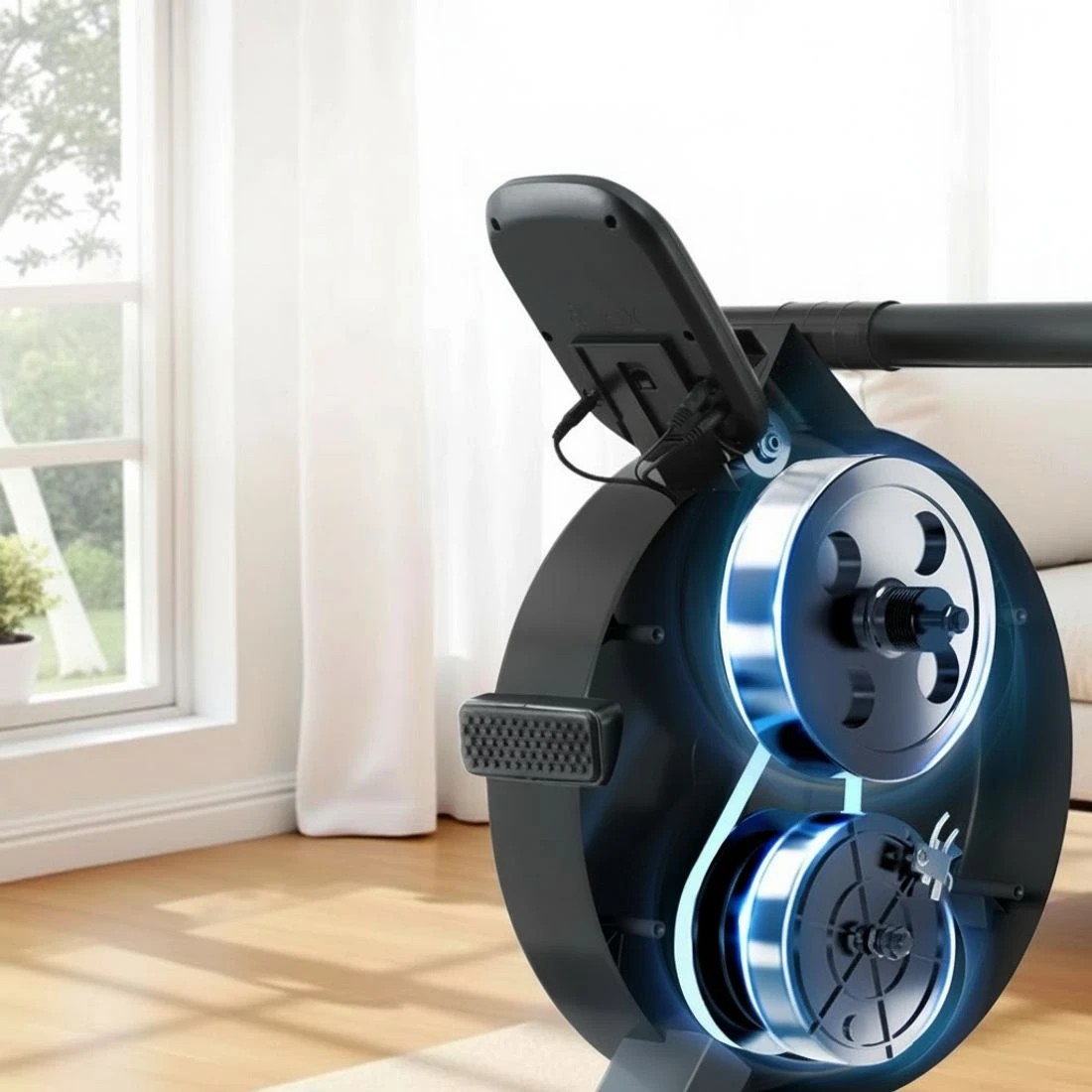 5 Everfit 16 Level Magnetic Rowing Machine for Home with App Connect - Black, 5 of 6