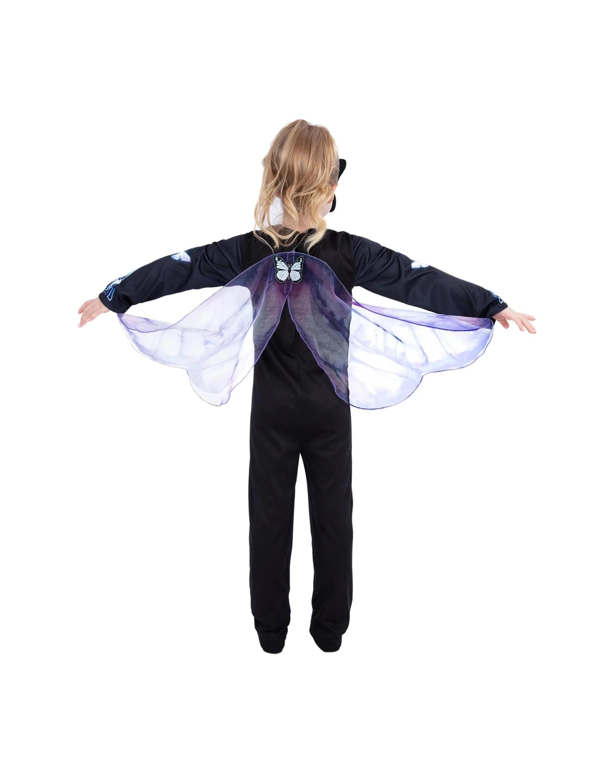 3 Butterfly Skeleton Child Costume Size Medium 7-9 Years, 3 of 5