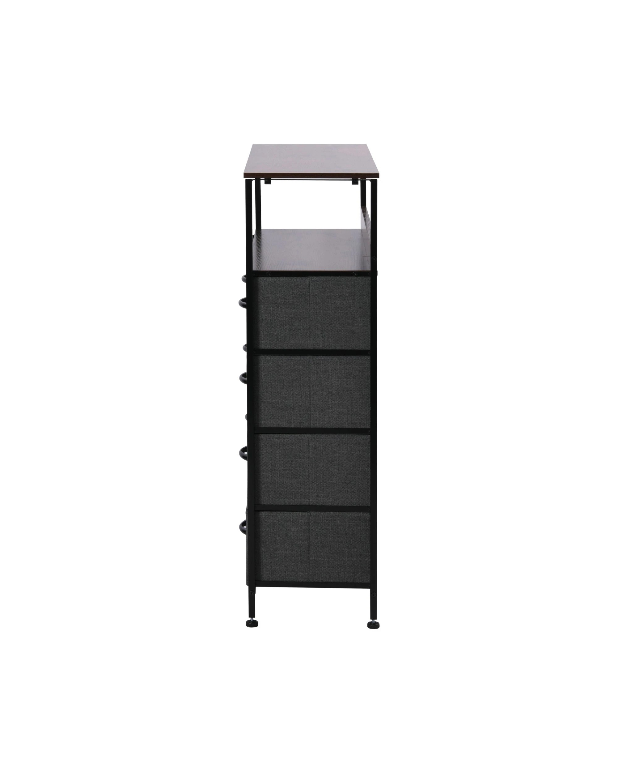 4 Sherwood Luna 8 Drawer Fabric Home Storage Dresser With Shelf - Charcoal, 4 of 7