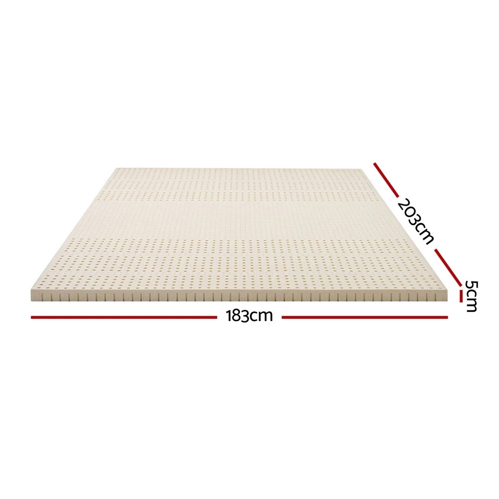 2 Giselle Bedding Latex Mattress Topper 5cm King - King Bed - Beige, 2 of 8