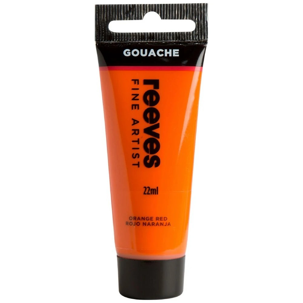 1 Reeves Gouache Paint 22mL Orange Red, 1 of 1