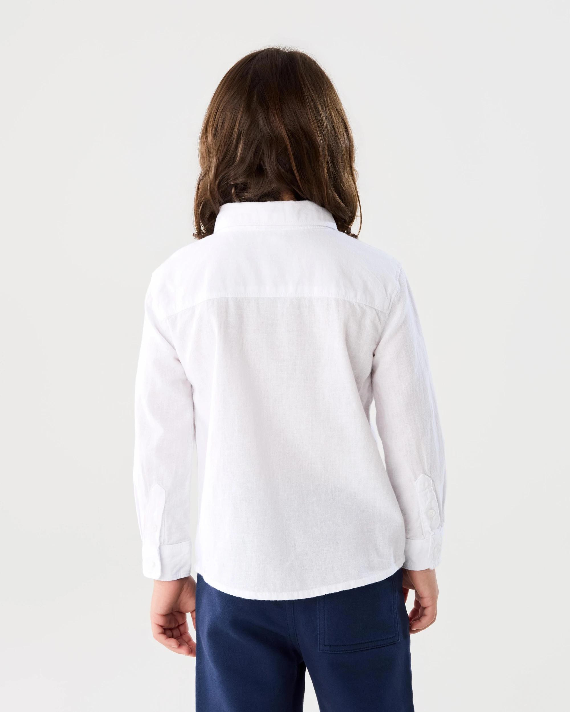 2 Long Sleeve Linen Shirt White, 2 of 9