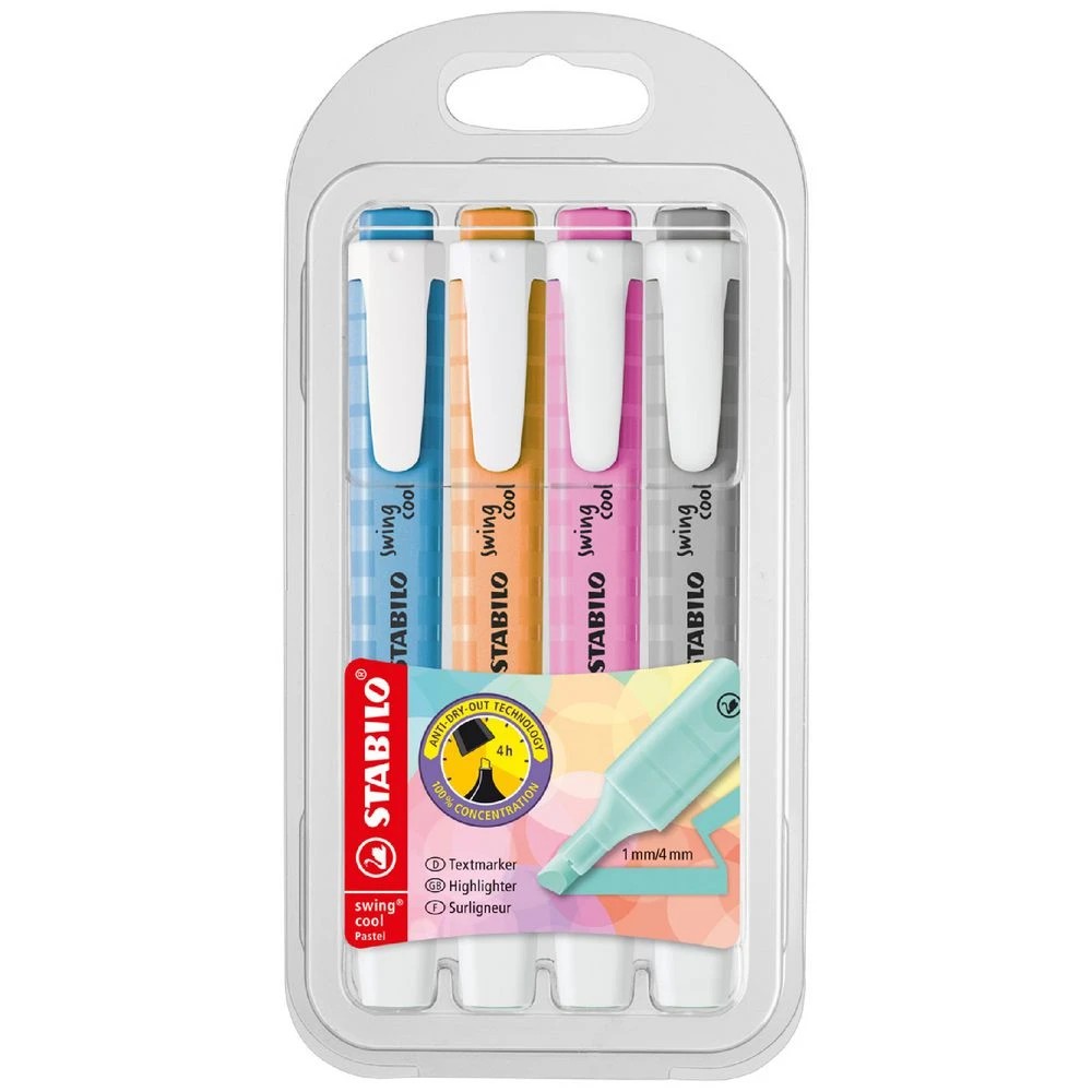 1 Stabilo Swing Cool Highlighters Pastel 4 Pack, 1 of 2