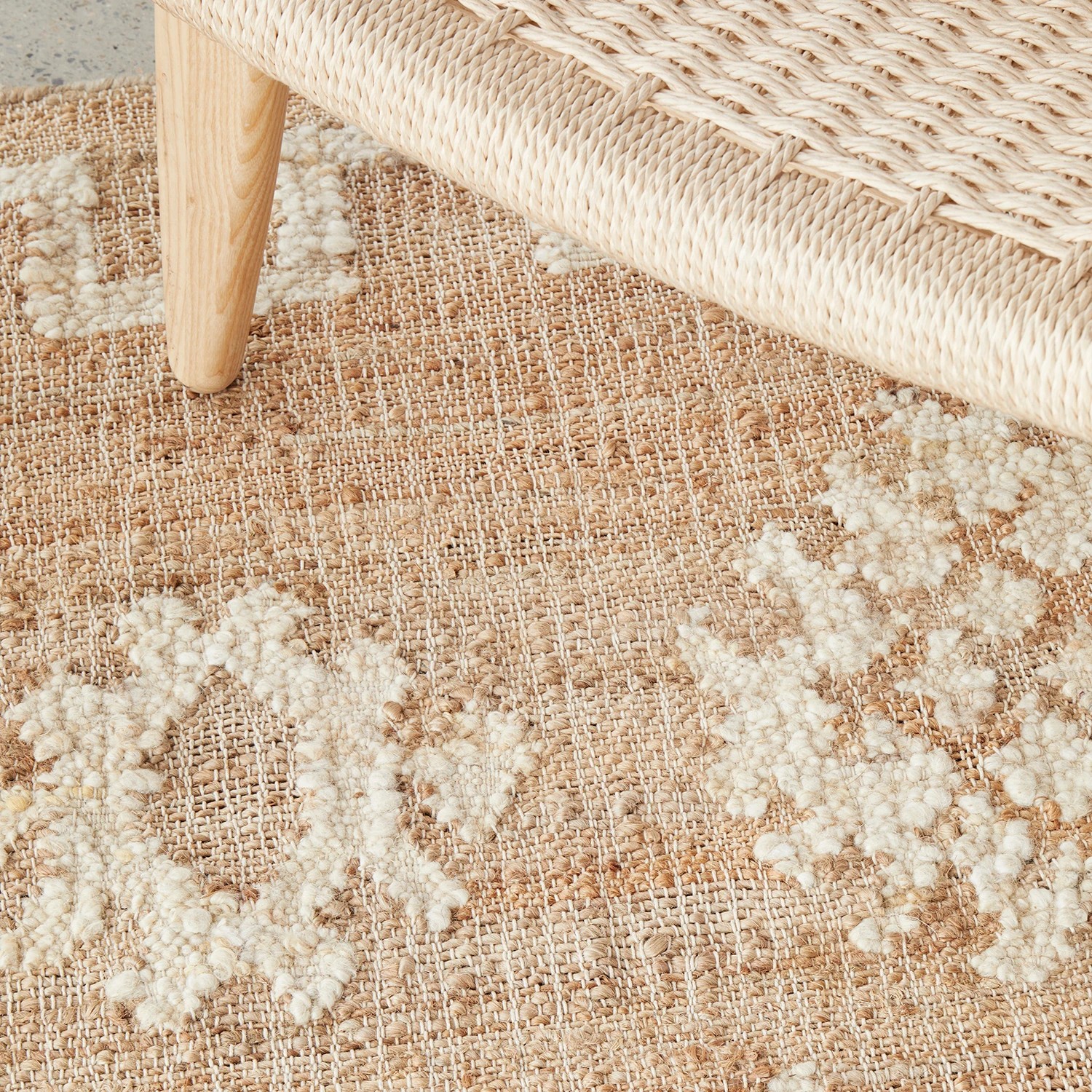 7 Common Ground Rugs Kalahari Carla 225x155cm - Medium Hand Woven Wool & Jute Floor Rug - Beige, 7 of 8