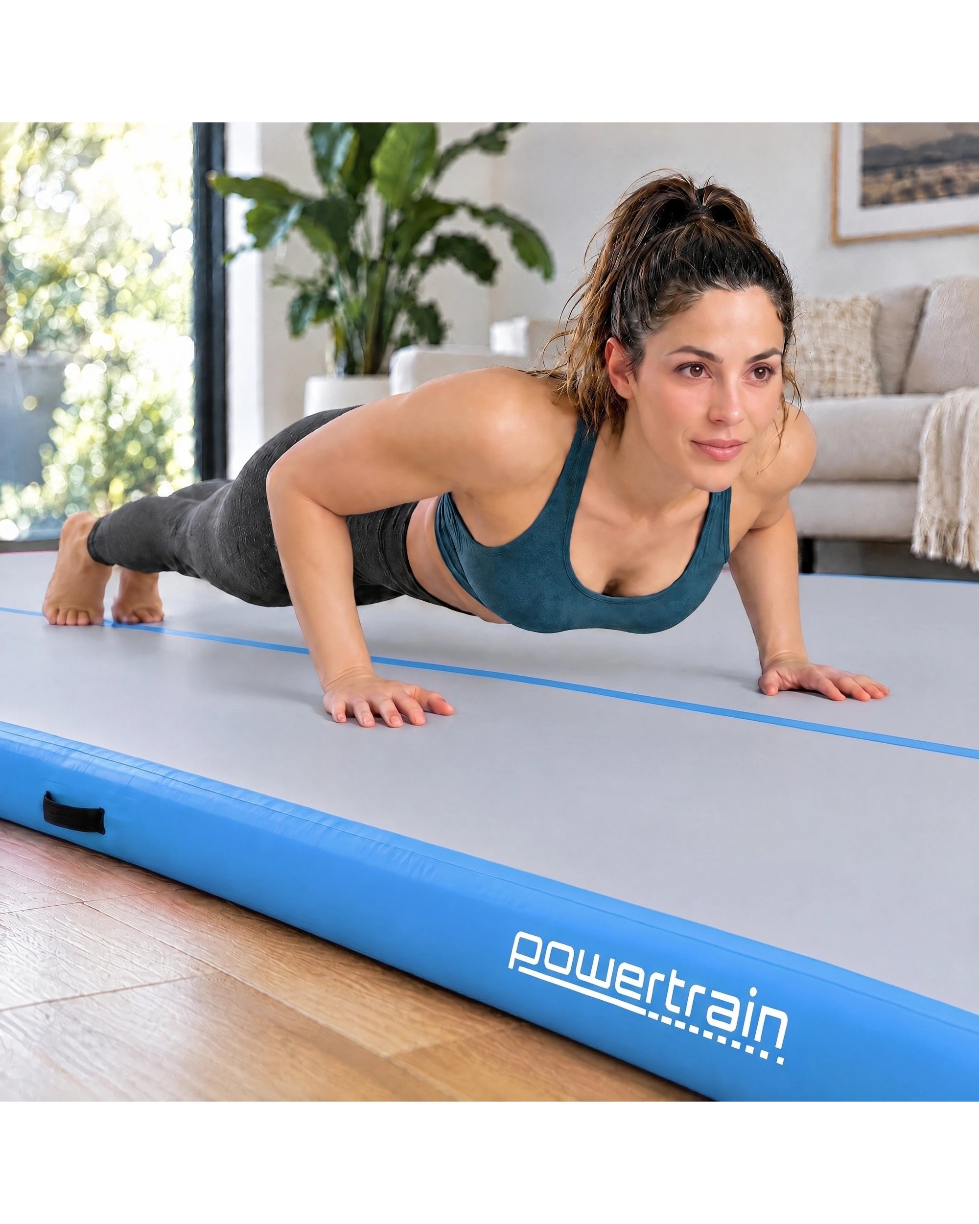 7 Powertrain 6M x 2M 20cm Air Track Gymnastics Tumbling Airtrack Exercise Yoga Mat Balance Beam Inflatable, 7 of 9