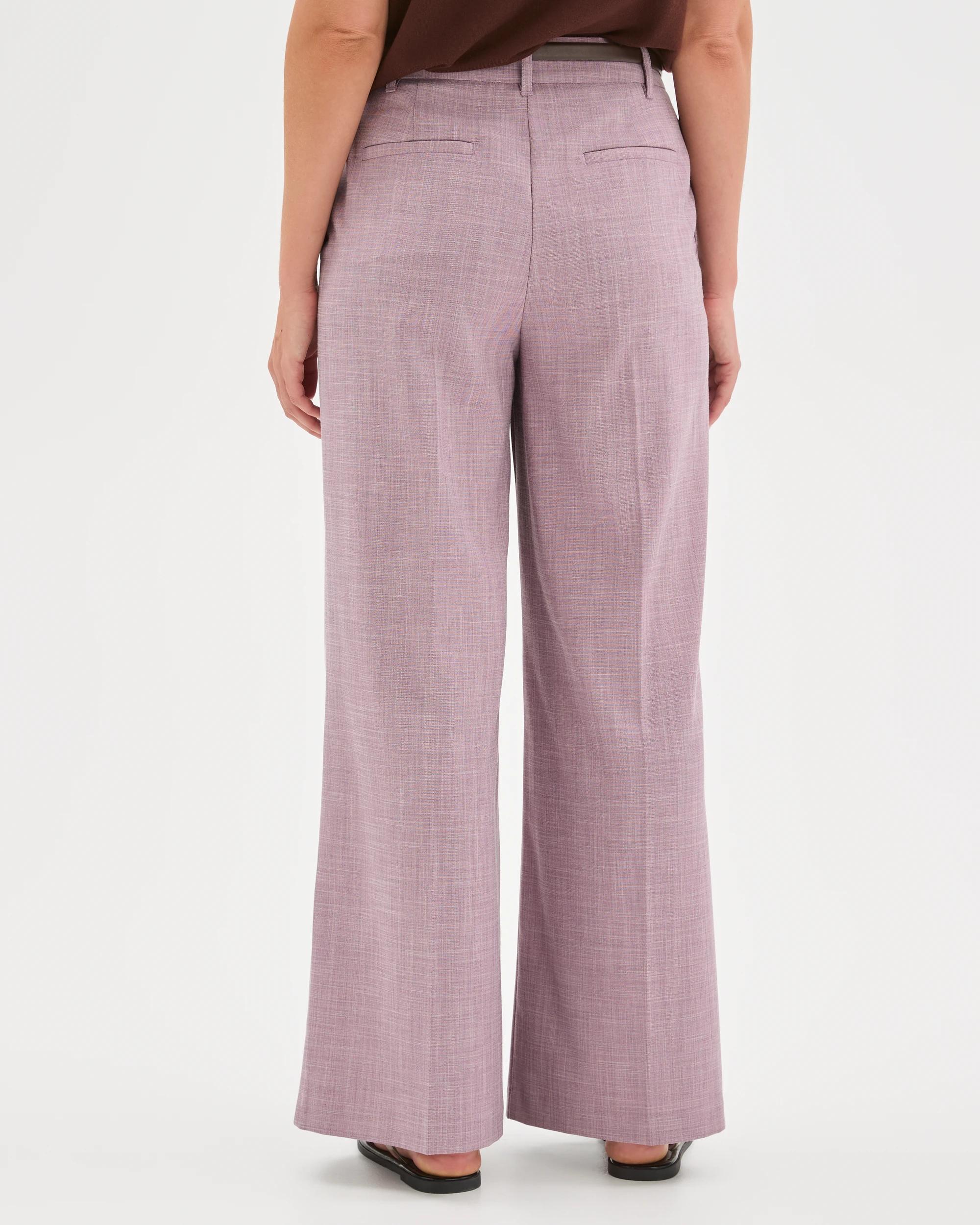 7 Preview Double Pleat Wide Leg Pants BERRY CREAM MELANGE, 7 of 7