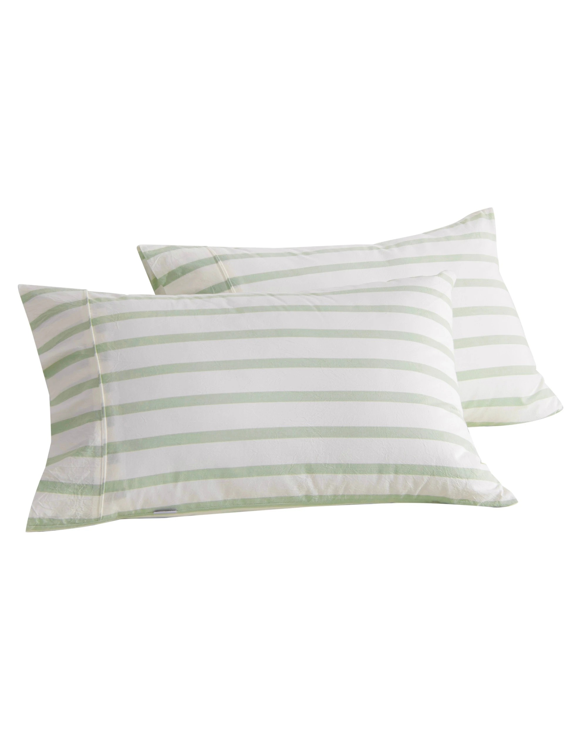 6 Dreamaker Twin Pack Bask Yarn Dyed Washed Cotton Striped Standard Pillowcase - Sage, 6 of 6