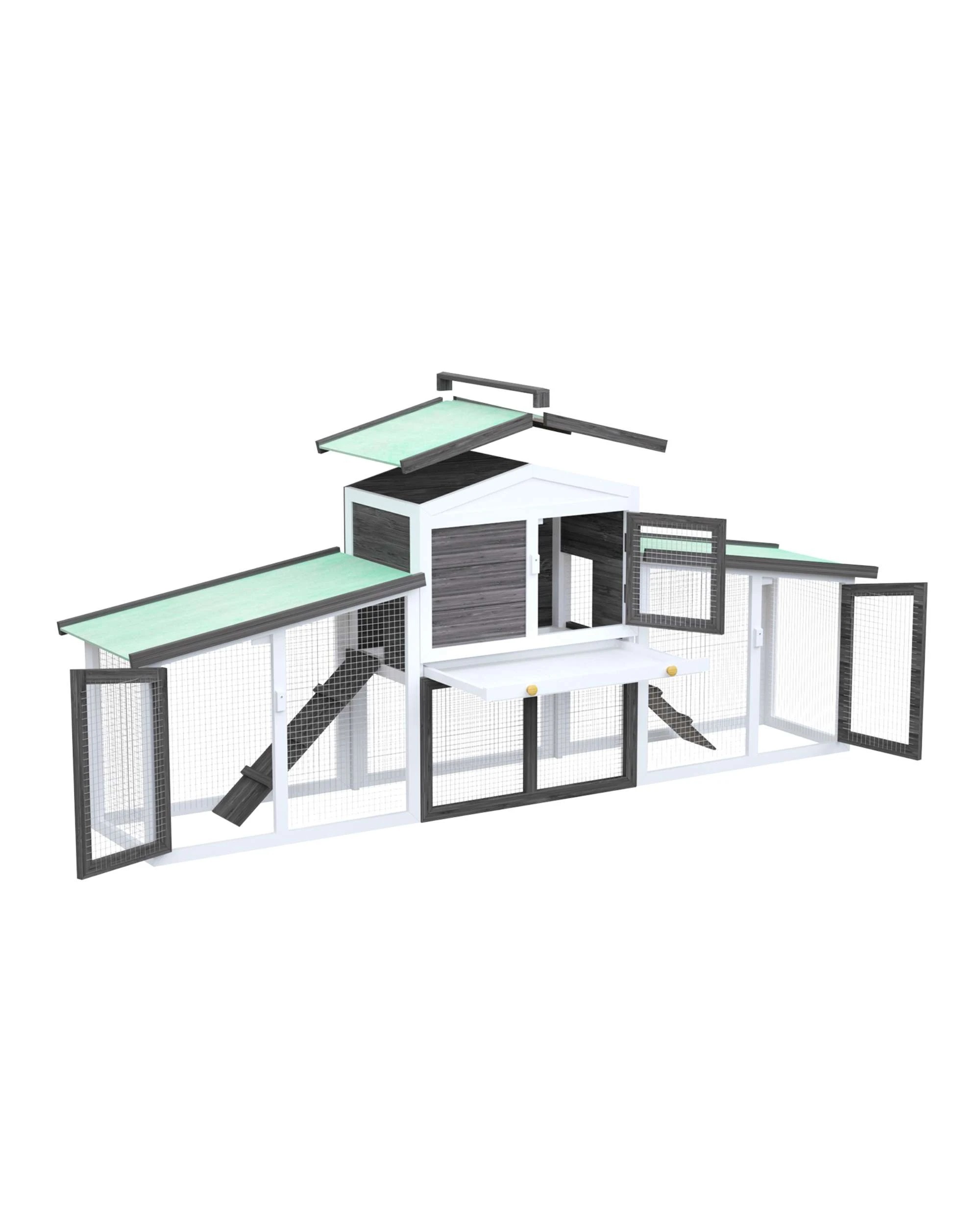 3 Advwin Rabbit Hutch Bunny Cage + 20 Panel Pet Playpen Pet Fence Enclosure, 3 of 8