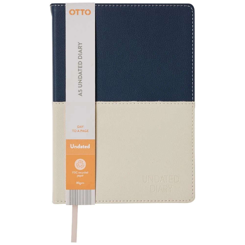 2 Otto A5 Day to Page Two-tone Undated Diary 192 page Neutral, 2 of 7