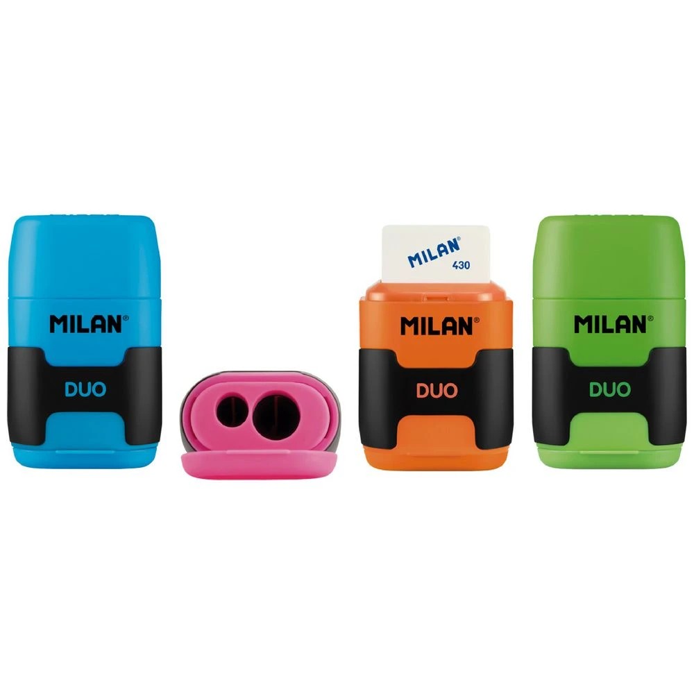 1 Milan Compact Duo 2 Hole Sharpener and Eraser Assorted, 1 of 5