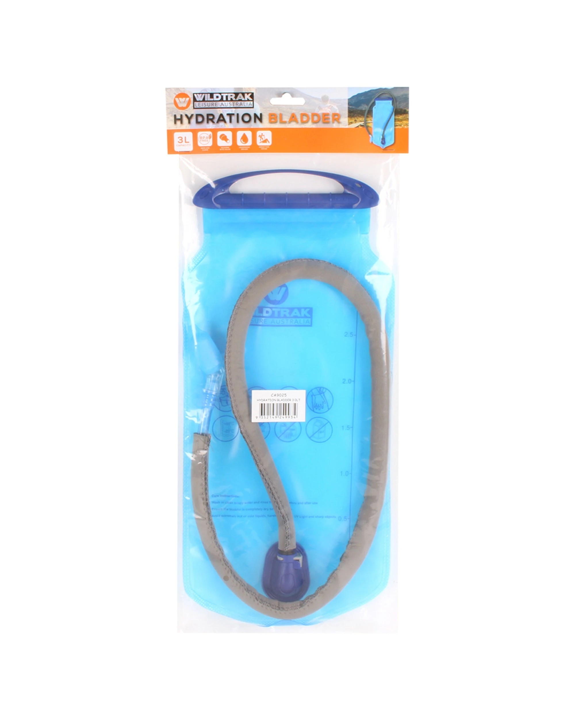 2 Wildtrak 3L Hydration Bladder Water Drink Container Leakproof PEVA Bite Valve - Blue, 2 of 2