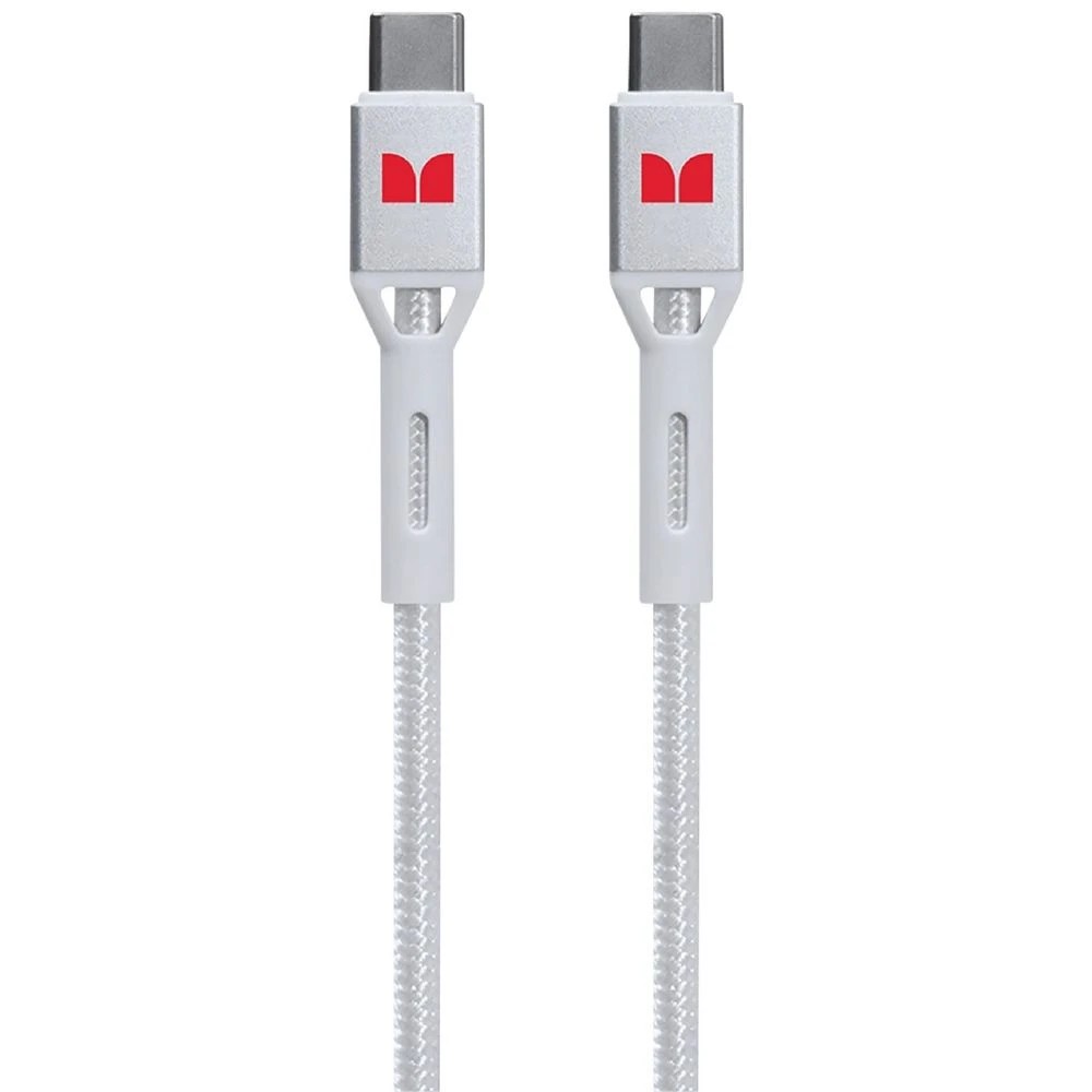 1 Monster Braided USB-C to USB-C Cable 2m White, 1 of 2