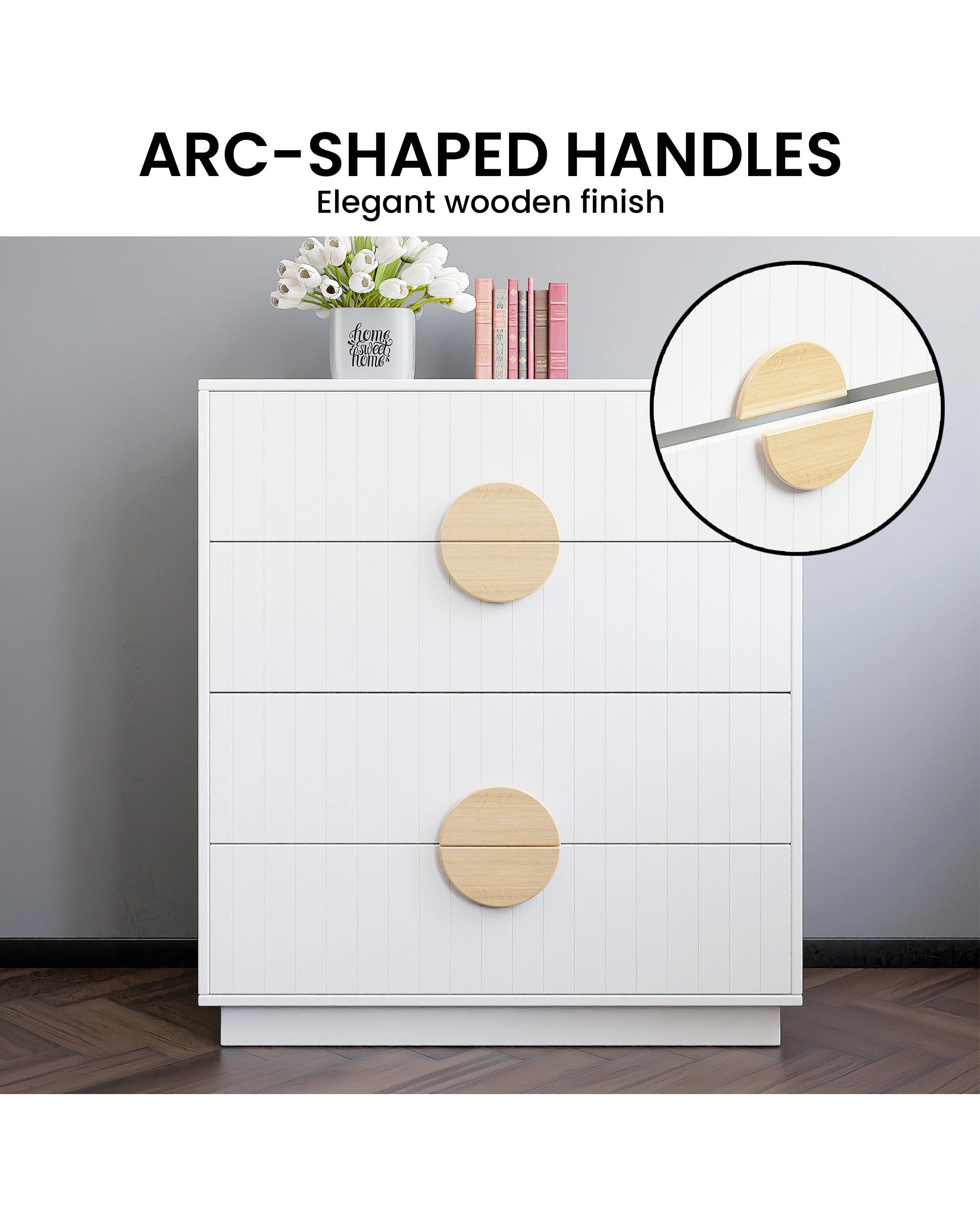 6 Sarantino Rocco Chest of Drawers - White, 6 of 10