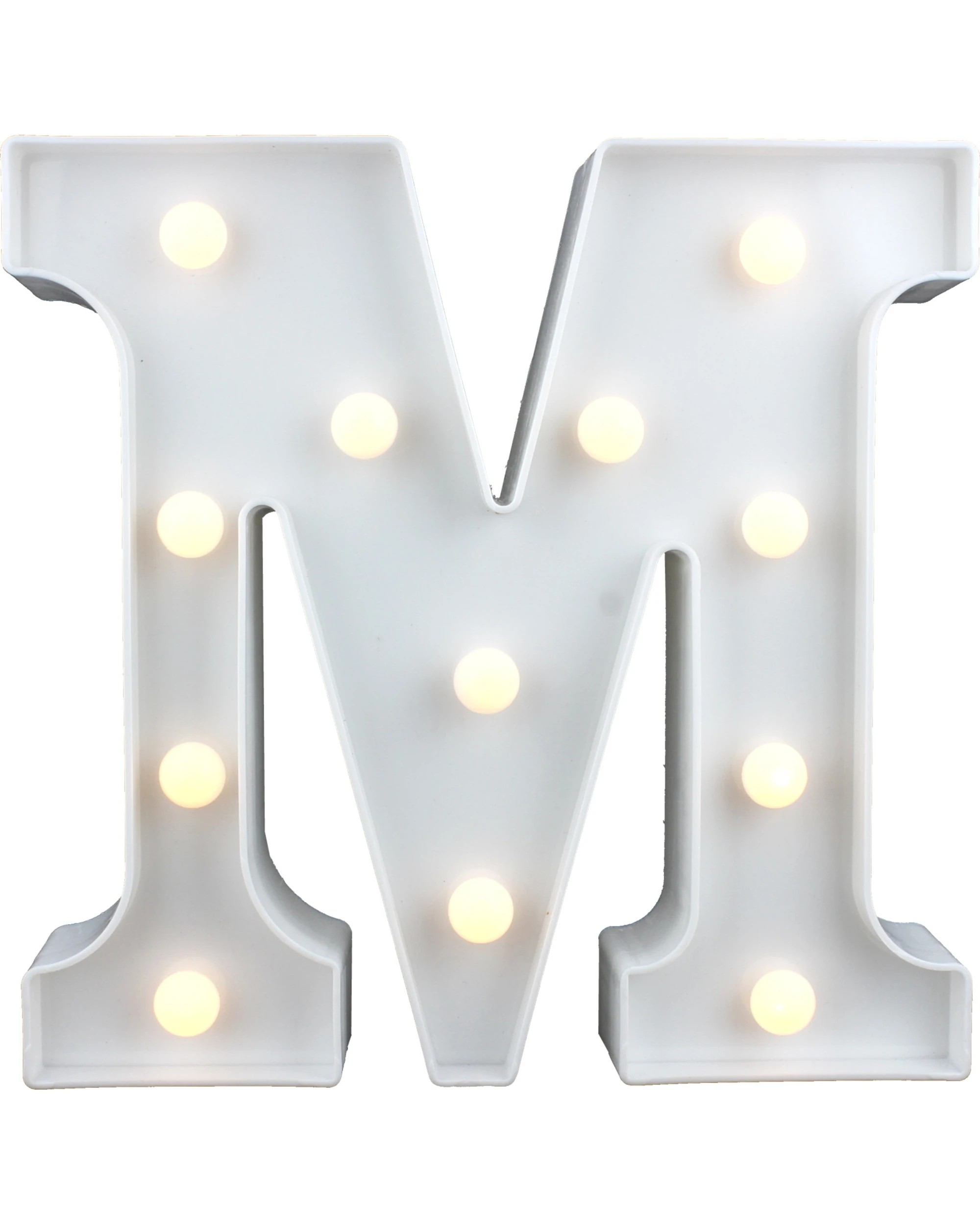 1 Partyrama Light Up Letter M - White, 1 of 3