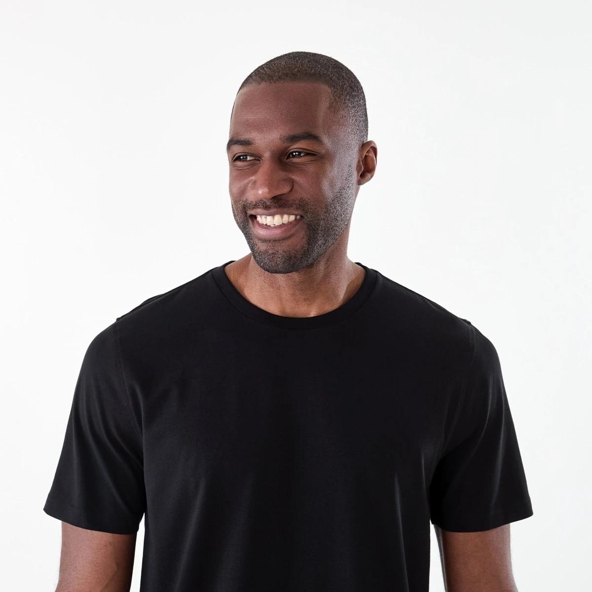 4 Short Sleeve Cotton Elastane Top BLACK, 4 of 6