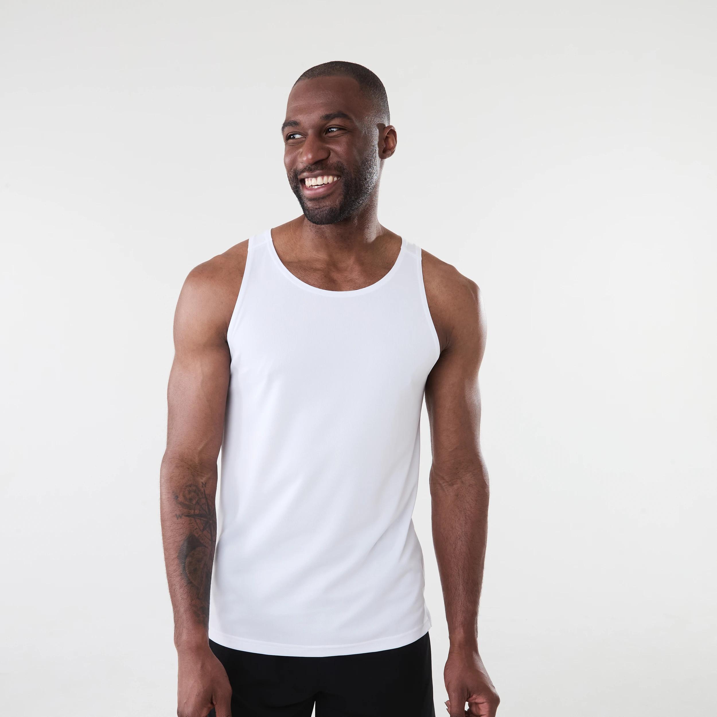1 Active Mens Mesh Tank WHITE, 1 of 6