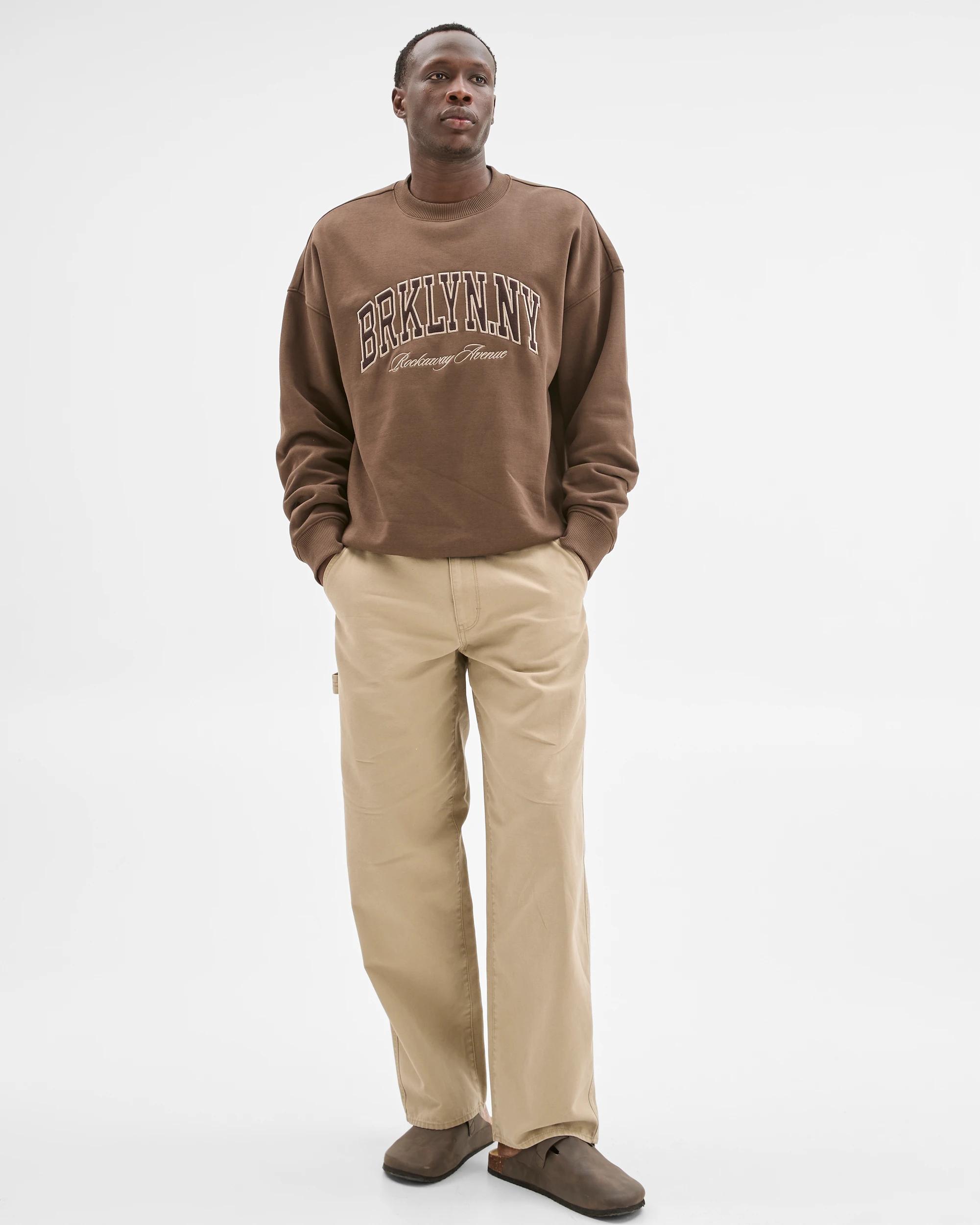 1 Commons Australian Cotton Blend Graphic Jumper CHOC BROWN, 1 of 6