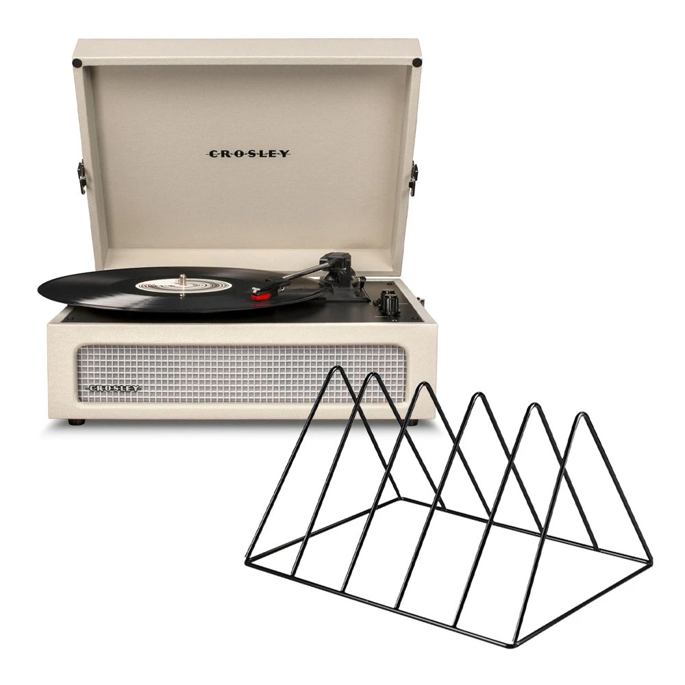 1 Crosley Voyager Bluetooth Portable Turntable - Dune + Gadhouse Vinyl Rack Bundle - Black - Assorted, 1 of 6