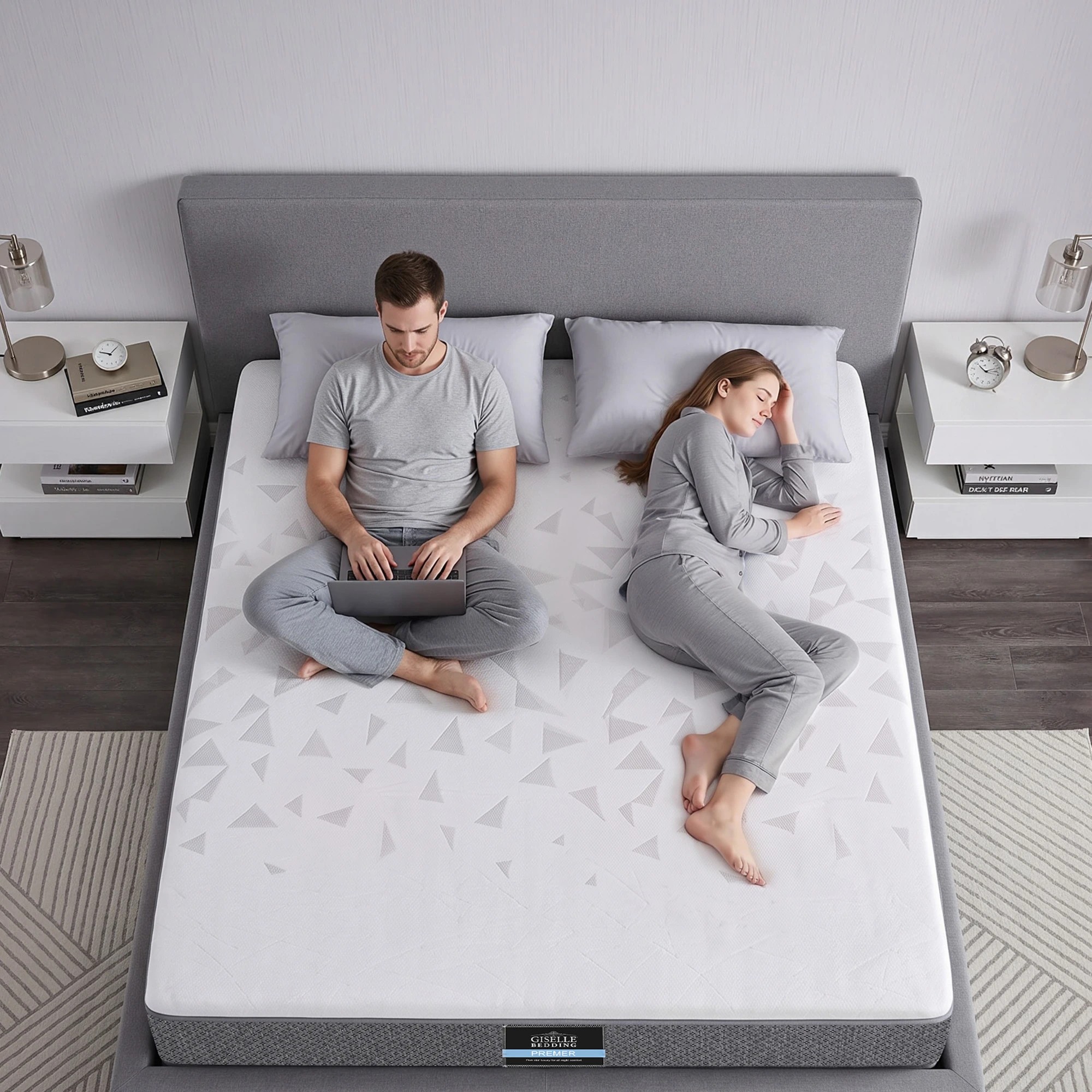9 Giselle Bedding 23cm Mattress Reversible Firmness Foam Layer Pocket Spring - King Bed - White, 9 of 9