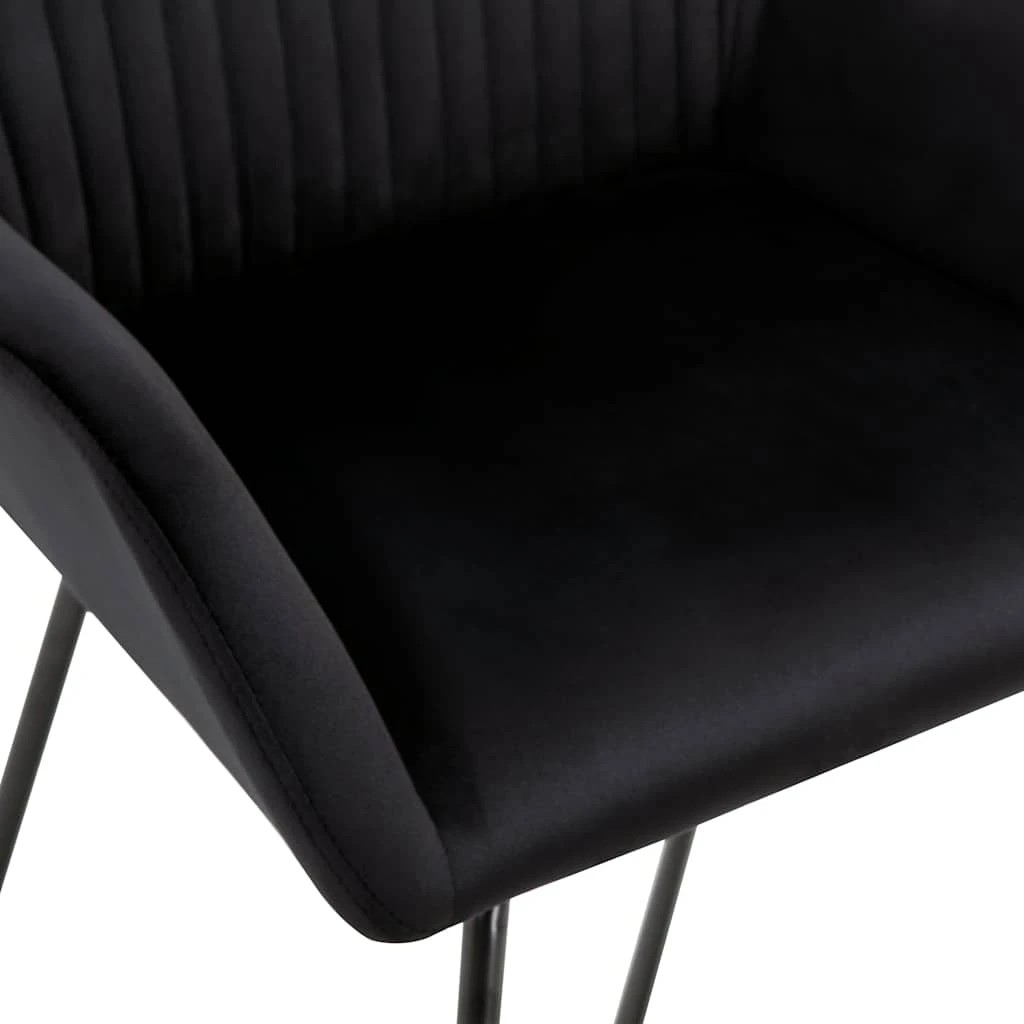 6 Vidaxl Dining Chairs 2 Pcs Velvet - Black, 6 of 8