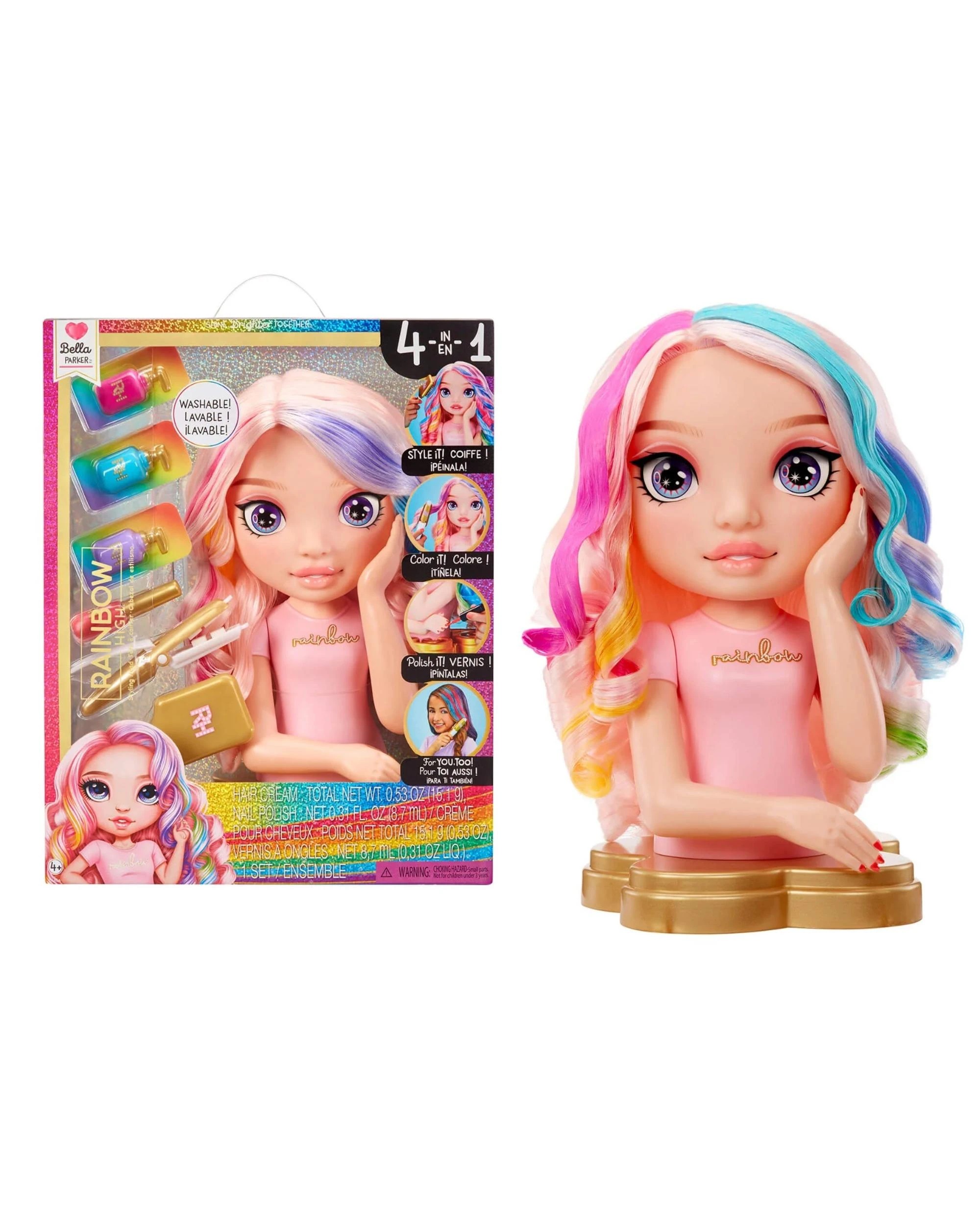 1 Rainbow High Bella Parker 4-in-1 13 inch Styling Head Playset, 1 of 8