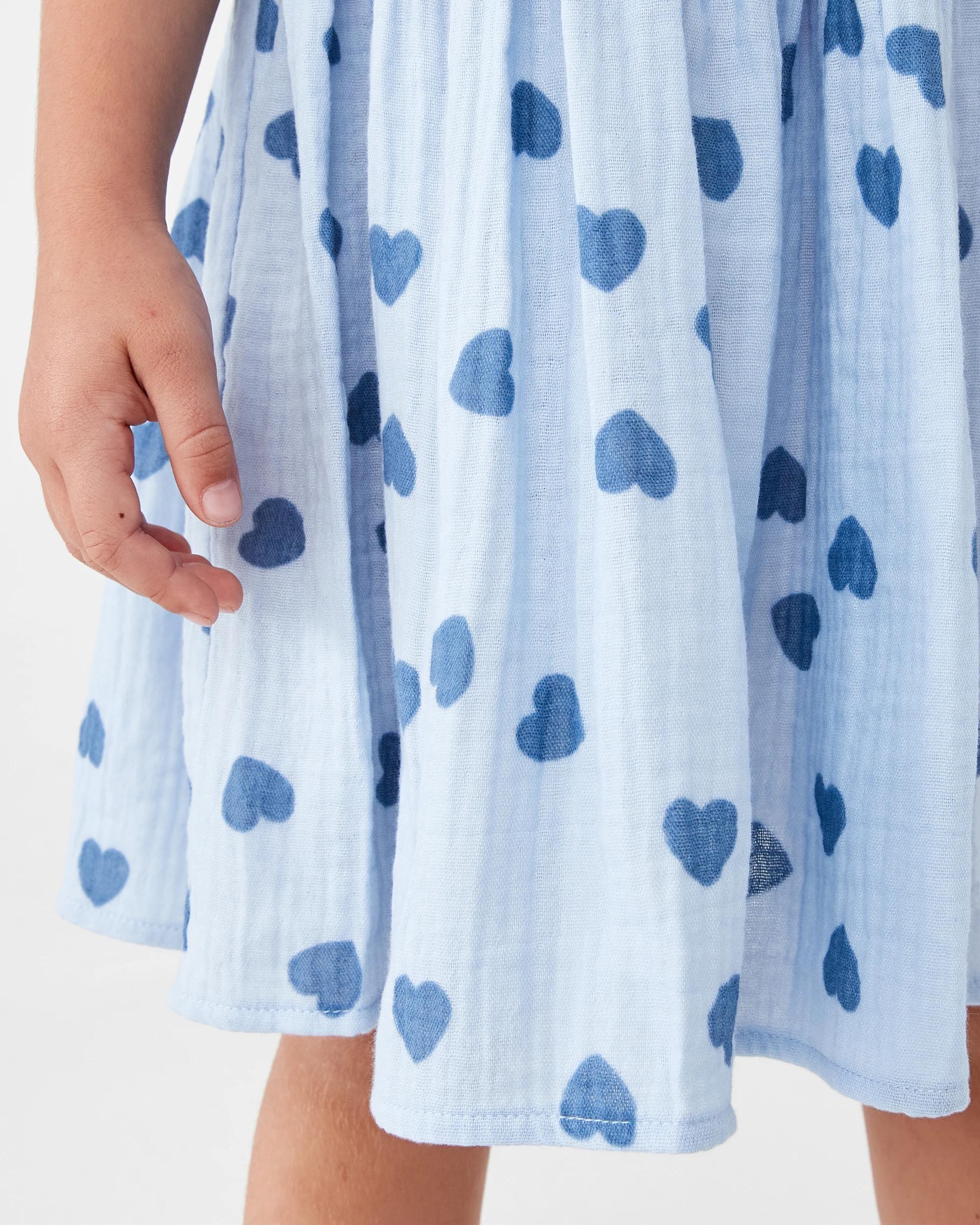 6 Short Sleeve Ribbed Dress Blu Heart, 6 of 8