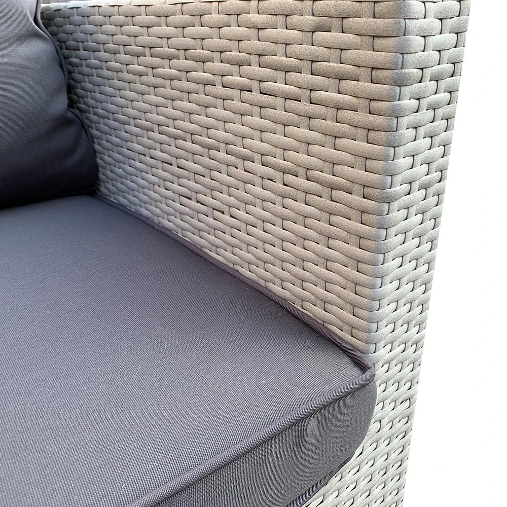 6 Elora 4pc Lounge Set Outdoor Sofa Furniture Rattan Wicker Corner W Table Garden Patio, 6 of 9