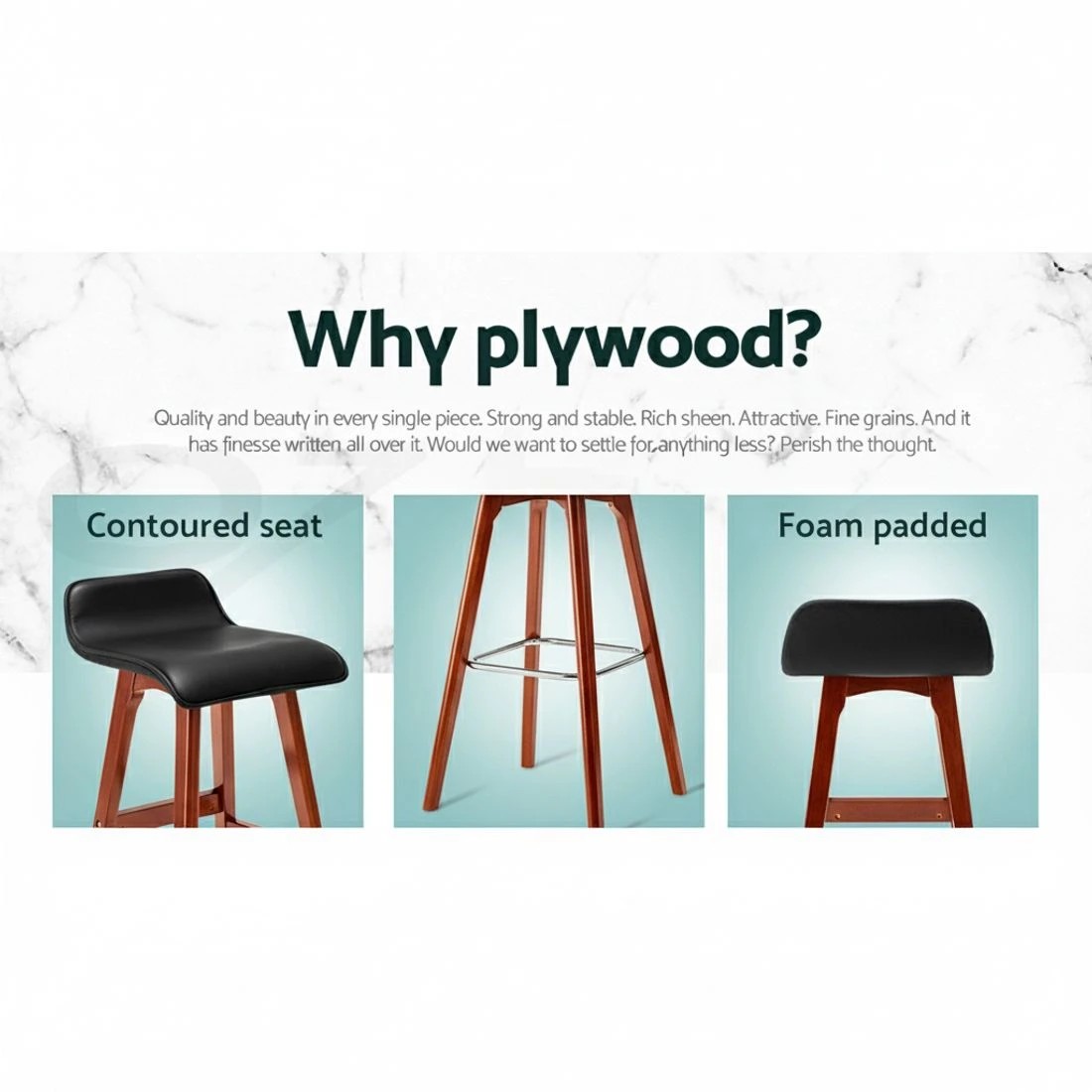 4 Artiss 4x Bar Stools Wooden Stool - Black, 4 of 6