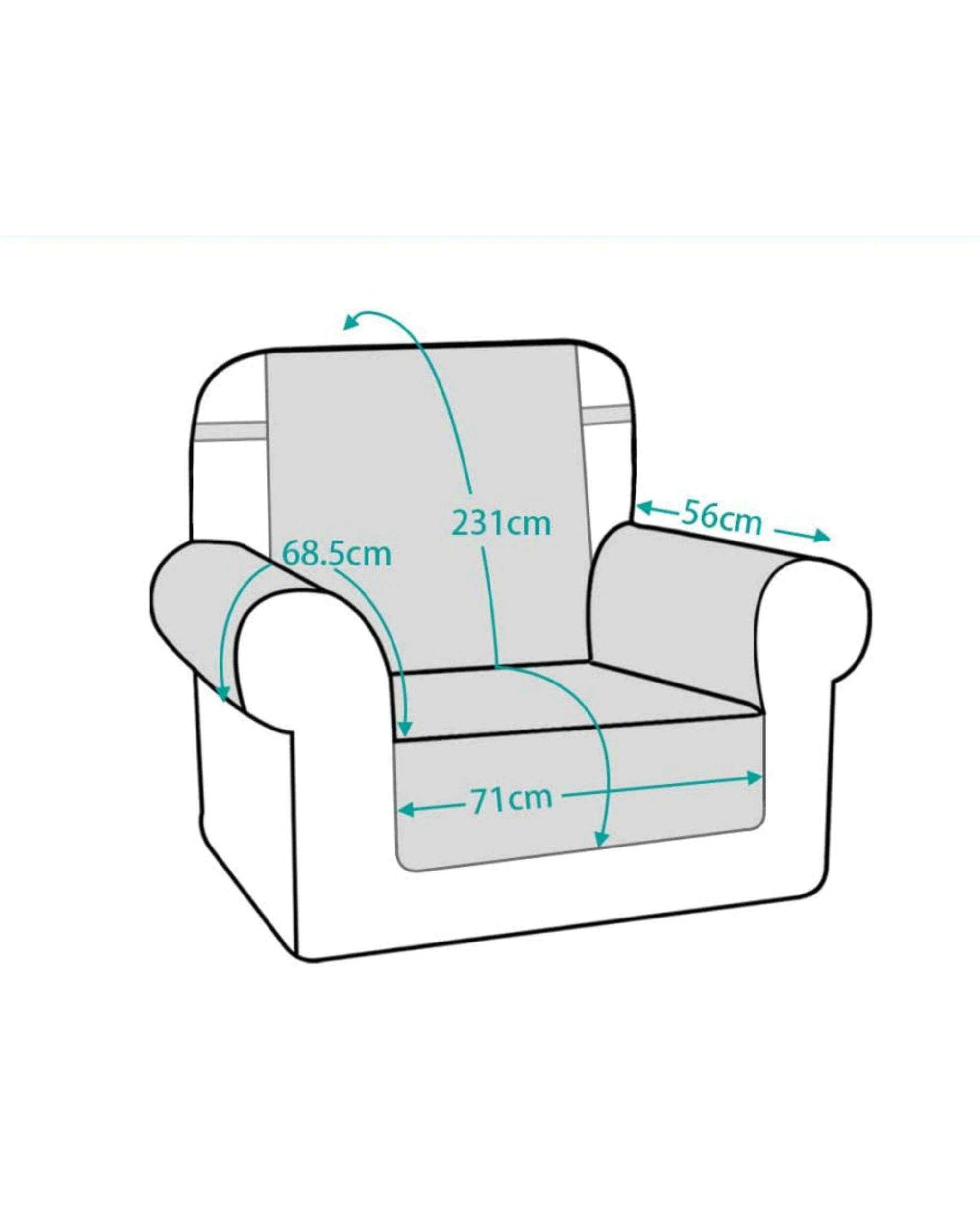 5 Smarcute 1 Seater Quilted Pet Friendly Recliner Chair Cover with Straps - Green, 5 of 5