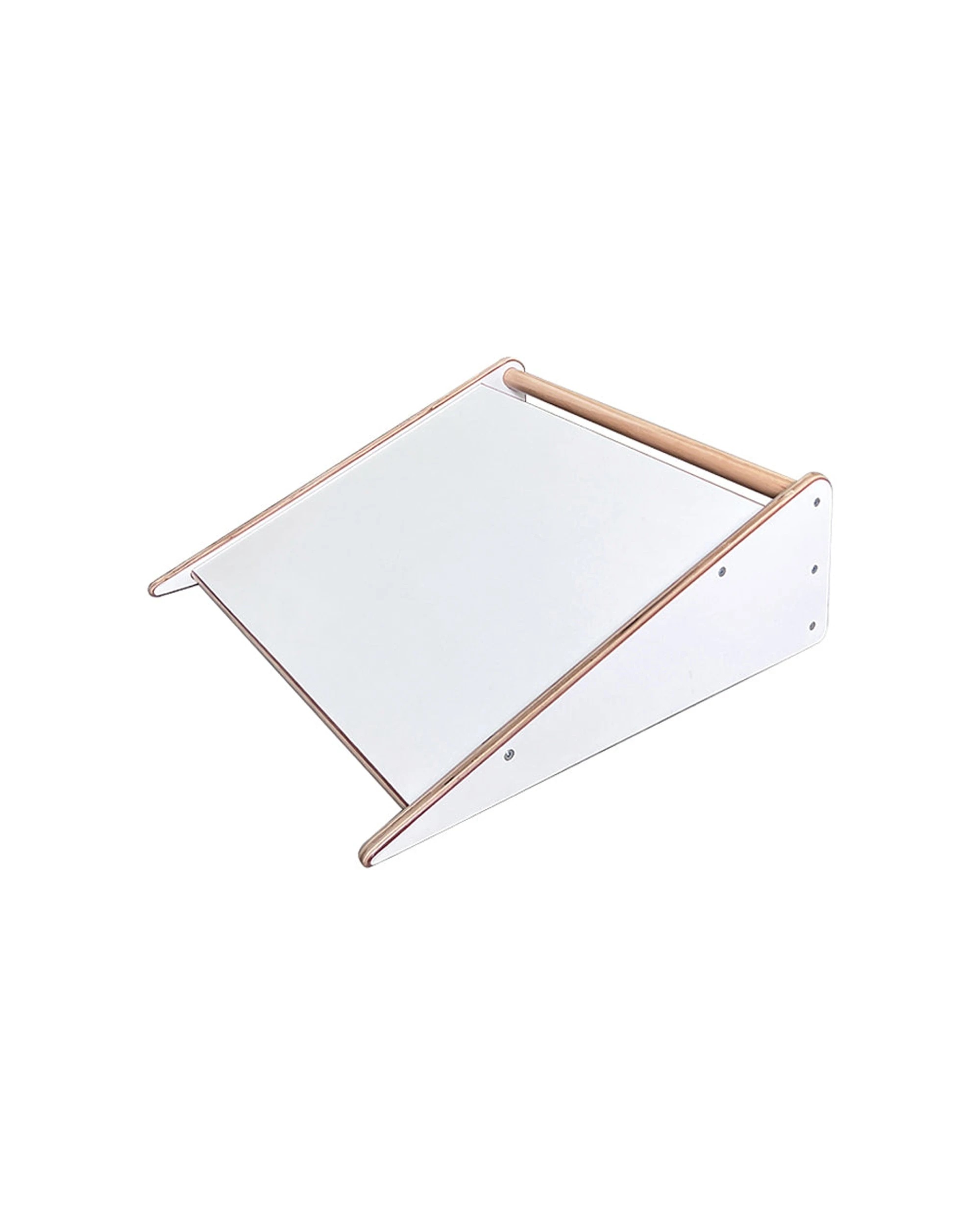 1 Vivaio Wooden Indoor Climbing Triangular Slide 60x60x20cm - White, 1 of 2