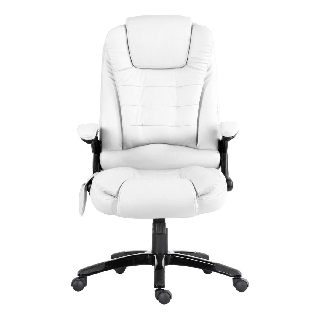 4 Artiss 8 Point Massage Office Chair Heated Seat Recliner PU - White, 4 of 10