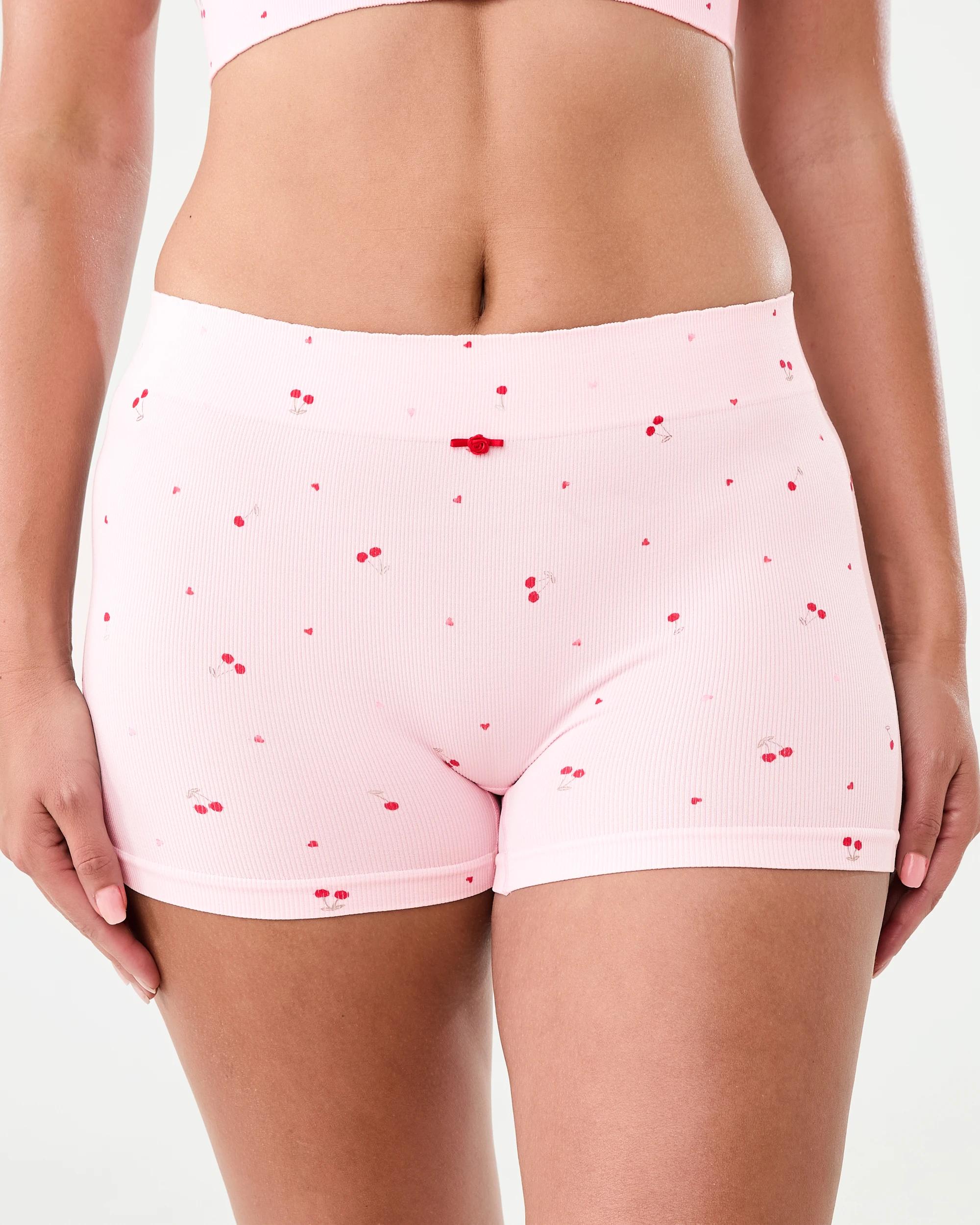 3 3 Pack Seamfree Rib Boyleg Shorties Chery Hrts, 3 of 10