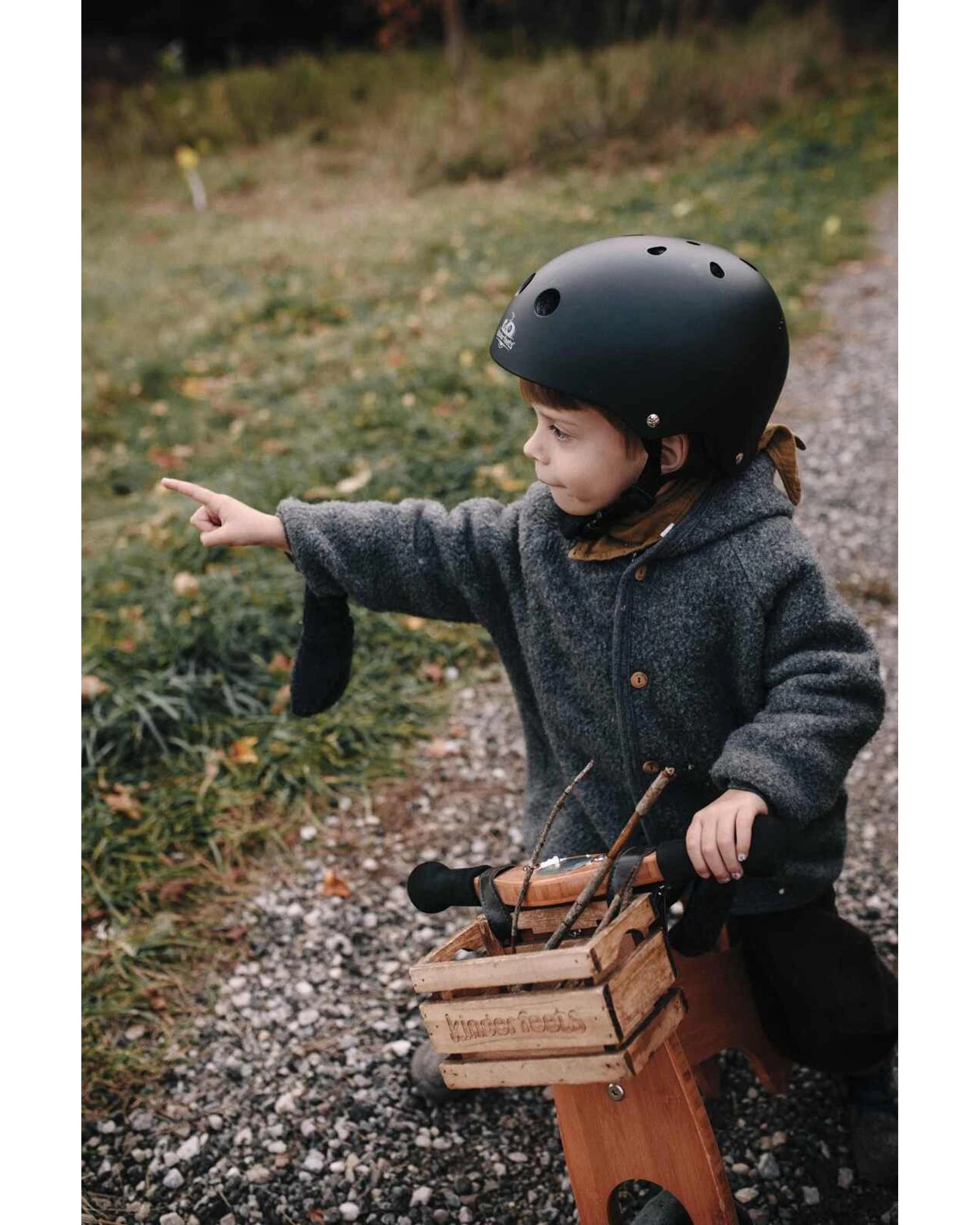 4 Kinderfeets Toddler Bike Helmet Fits Head 46 to 52cm Adjustable Fit Dial System - Black, 4 of 4