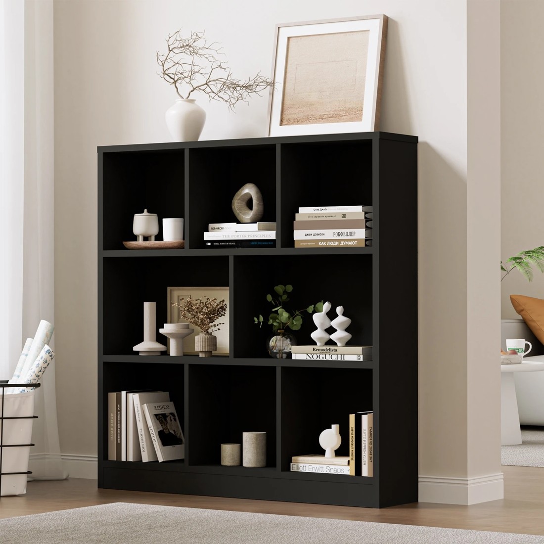 2 Oikiture Bookshelf Bookcase Display Shelves Unit Storage Organizer Stand
 - Black, 2 of 9